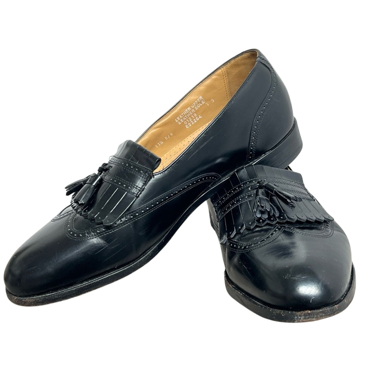 Stafford STAFFORD EXECUTIVE Comfort Plus Black Leather Wingtip Shoes Size US 11.5 / EU 44-45 - 3 Thumbnail