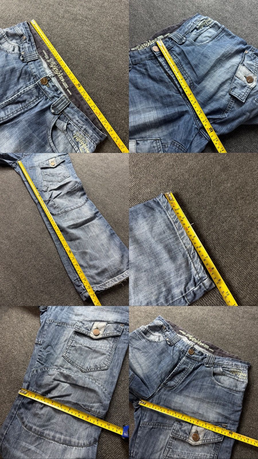 Vintage Y2K Retro Rap Cargo Denim Baggy Distressed Streetwear Size US 36 / EU 52 - 21 Thumbnail