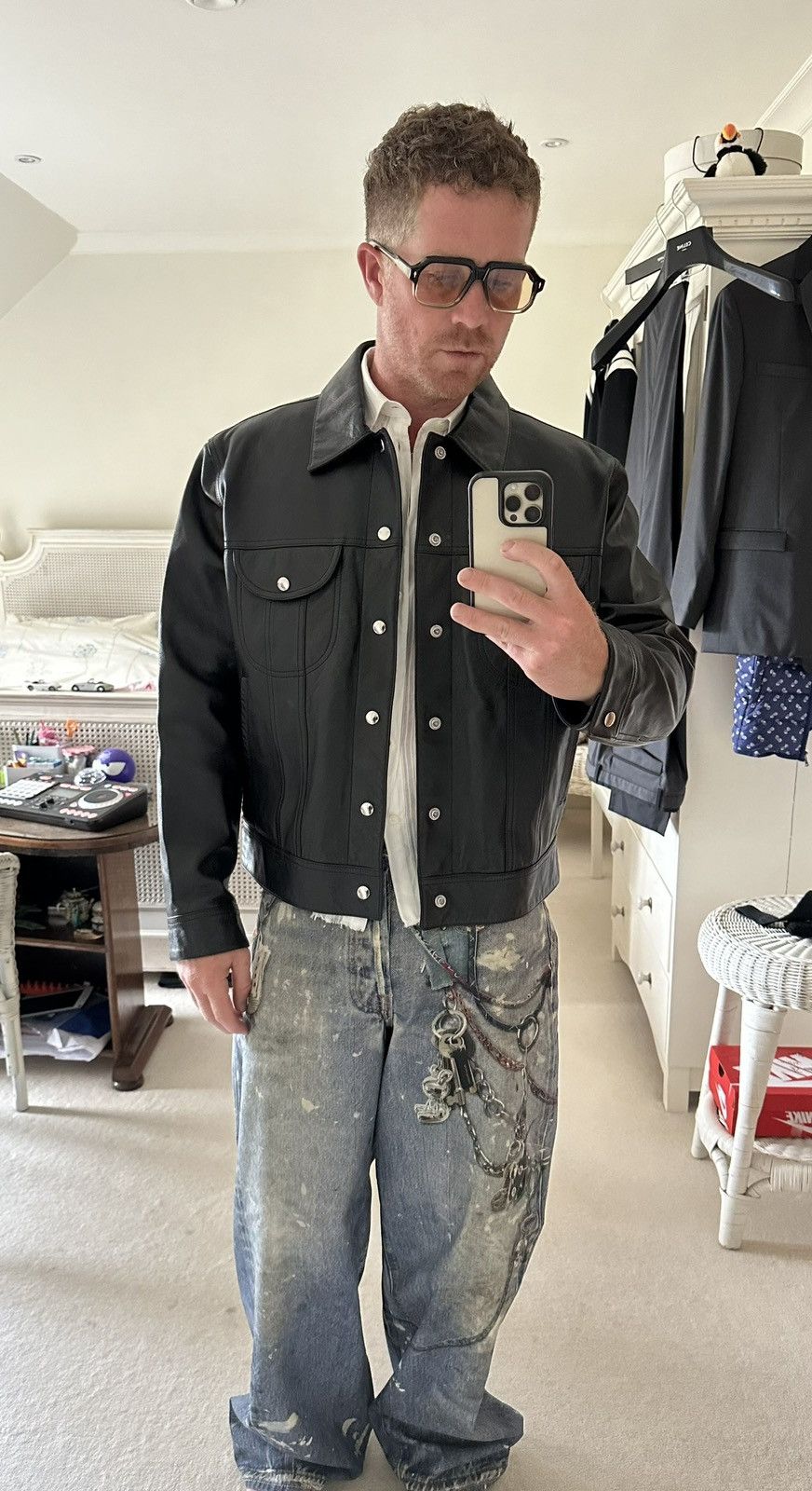 Celine Celine x Hedi leather trucker jacket 50 BNWT Hedi Slimane Size US M / EU 48-50 / 2 - 3 Thumbnail