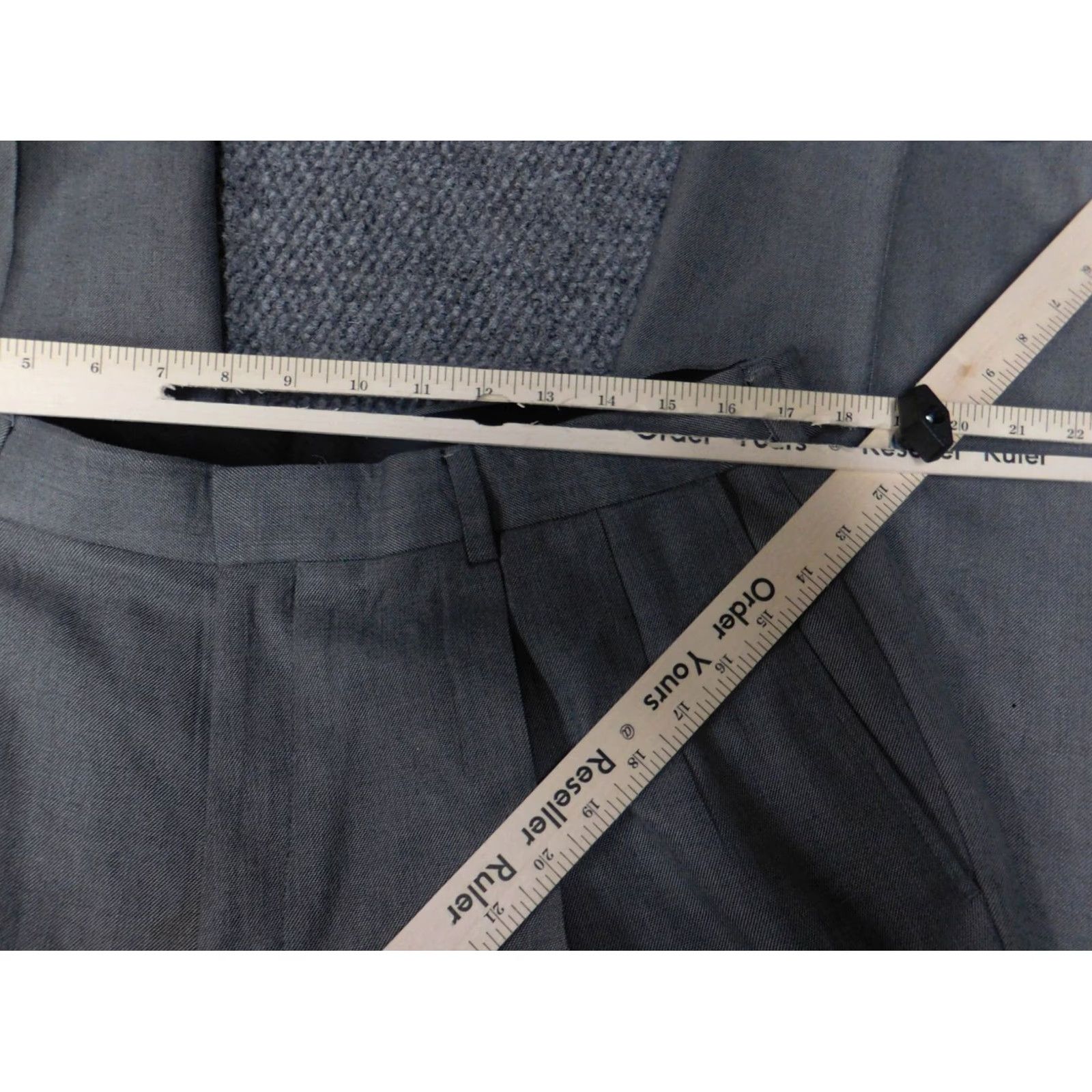 Vintage Saddlebred Pants 34x29 Men Gray Straight Office Business Casual Cuffed Size US 34 / EU 50 - 3 Thumbnail