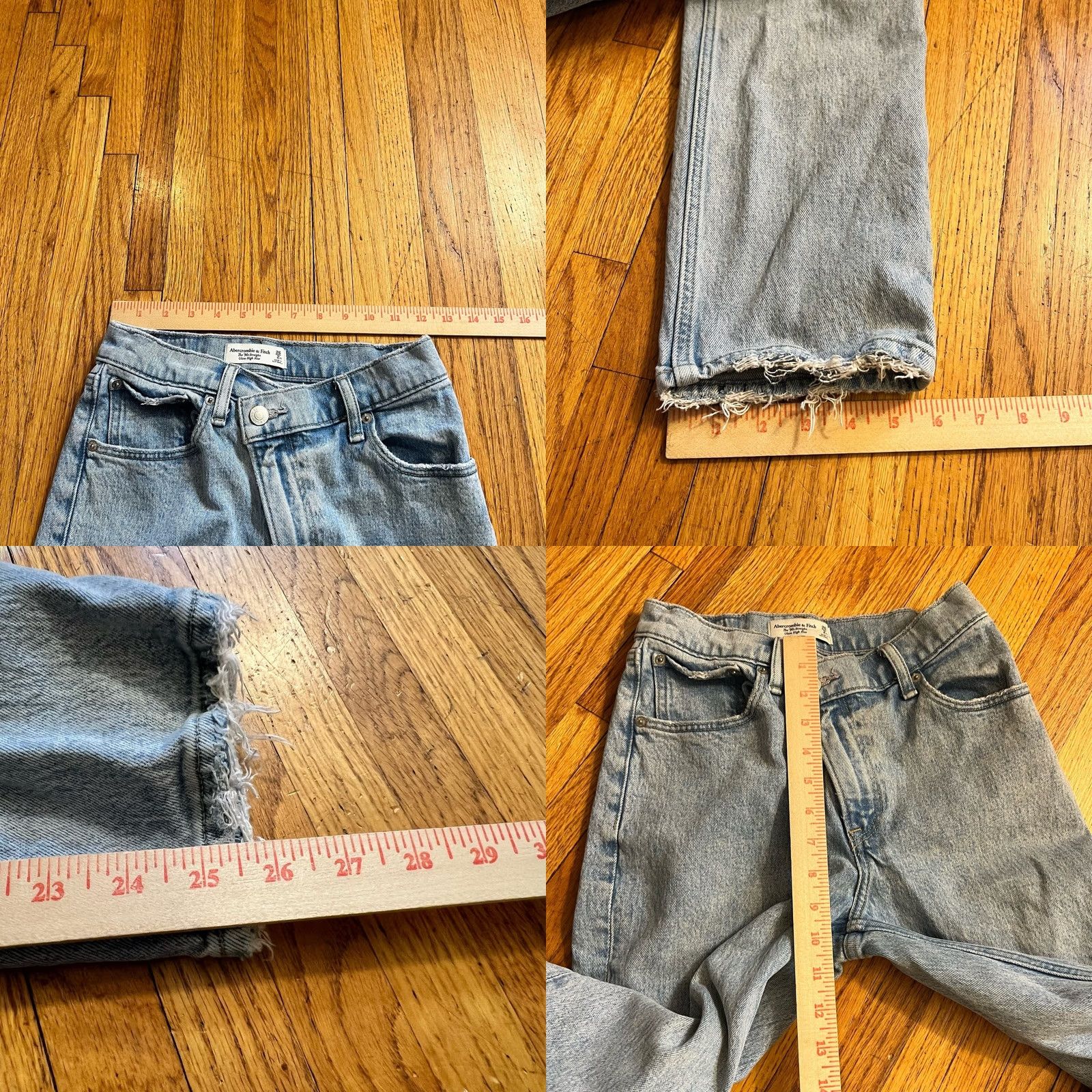 Abercrombie & Fitch Abercrombie & Fitch Jeans Womens 26 Regular Blue 90s Straight High Rise Criss Cross Jeans Womens 26 Blue 90s Straight High Rise Criss Cross Size 26" / US 2 / IT 38 - 8 Thumbnail