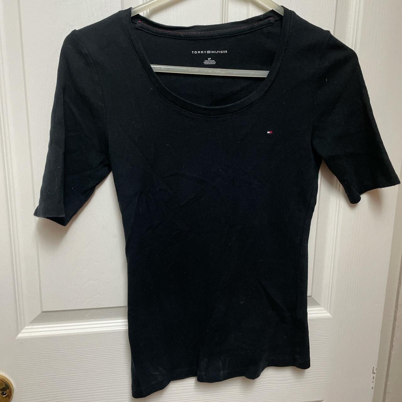 Tommy Hilfiger Black Tommy Hilfiger Women’s Mid-Length Sleeve Basic Top Size S / US 4 / IT 40 - 1 Thumbnail