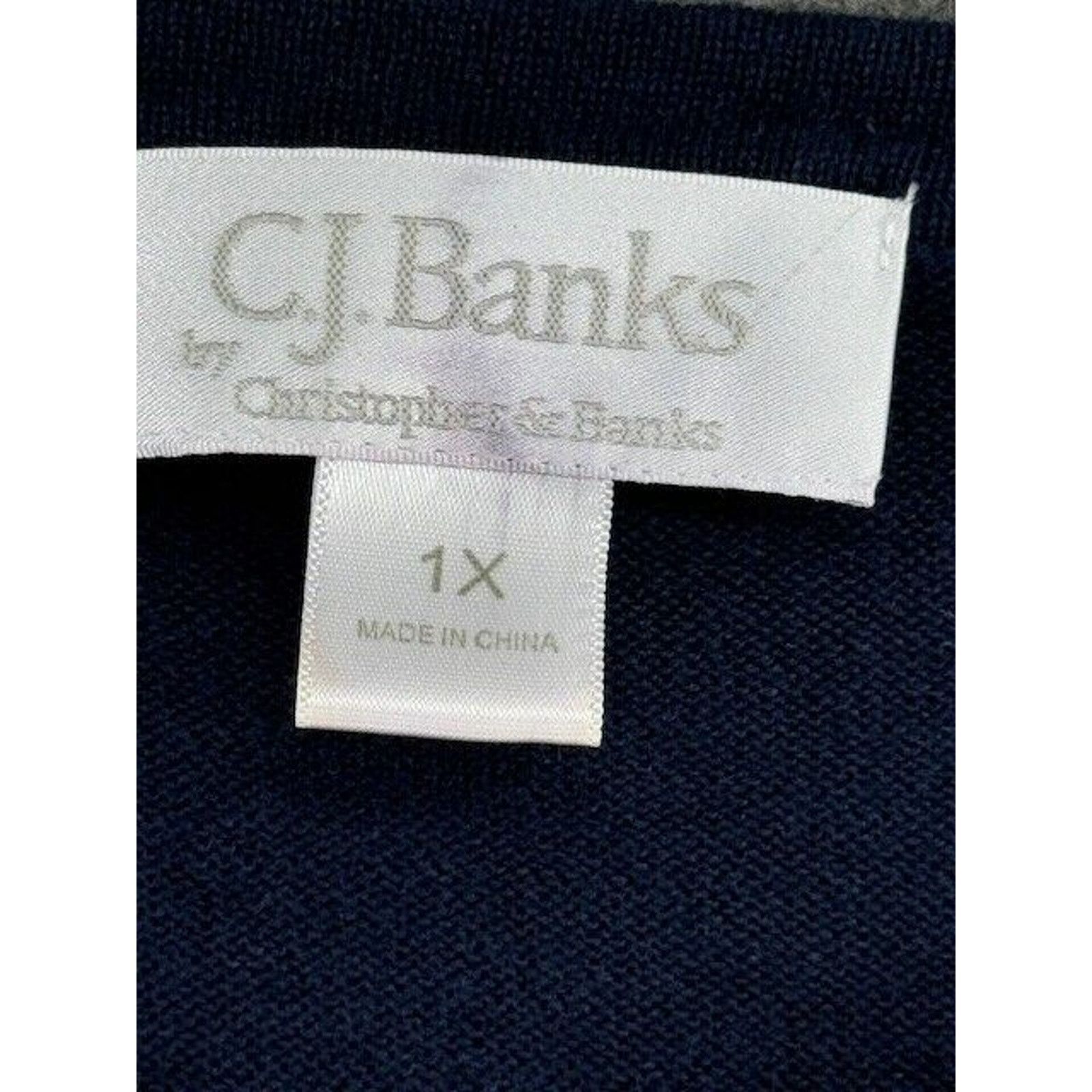 Other CJ Banks Top Plus 1X Floral Embroidery Navy Grandmacore Y2K Size XL / US 12-14 / IT 48-50 - 4 Thumbnail