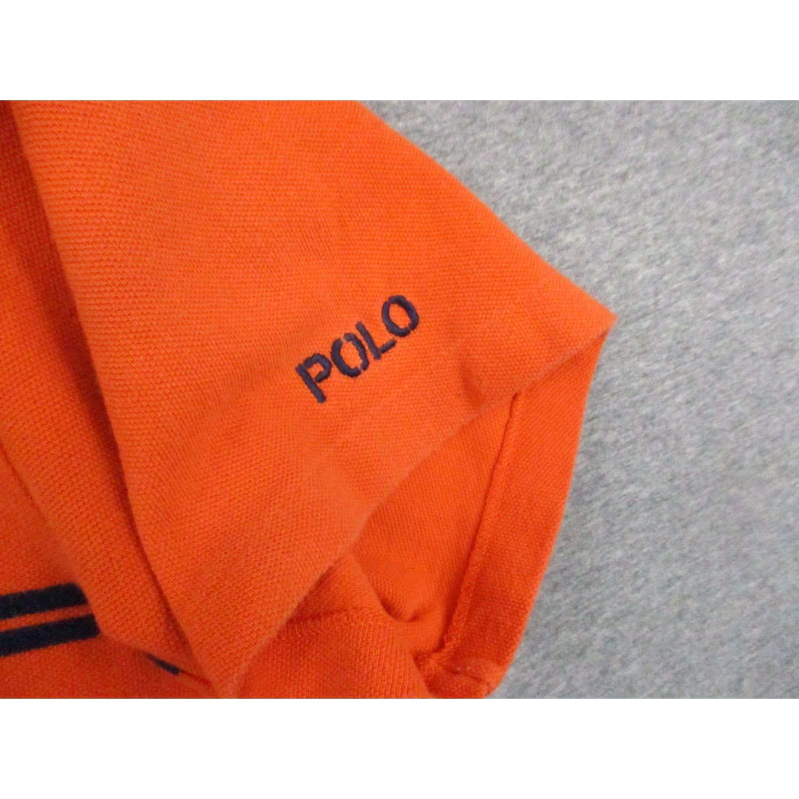 Polo Ralph Lauren Polo Ralph Lauren Shirt XL Men's Orange Blue Stripe POLO Logo Short Sleeve - Polo, Shirt, Men, XL, Orange, Stripe, Logo, Short Sleeve, Colorful, 90s? Size US XL / EU 56 / 4 - 3 Thumbnail