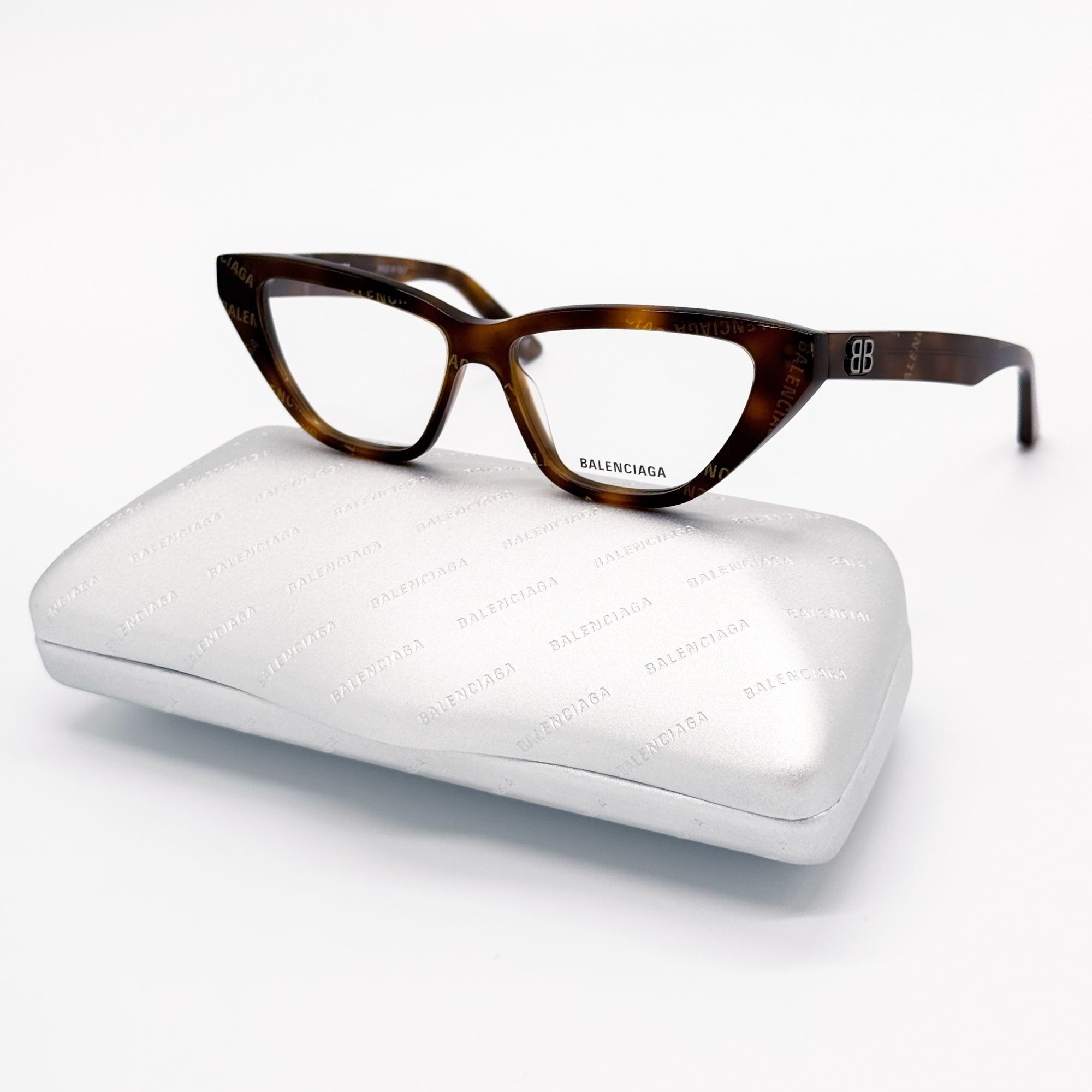 Balenciaga NEW BALENCIAGA EYEGLASSES BB0128O 002 CAT EYE HAVANA WOMEN E Size ONE SIZE - 1 Thumbnail