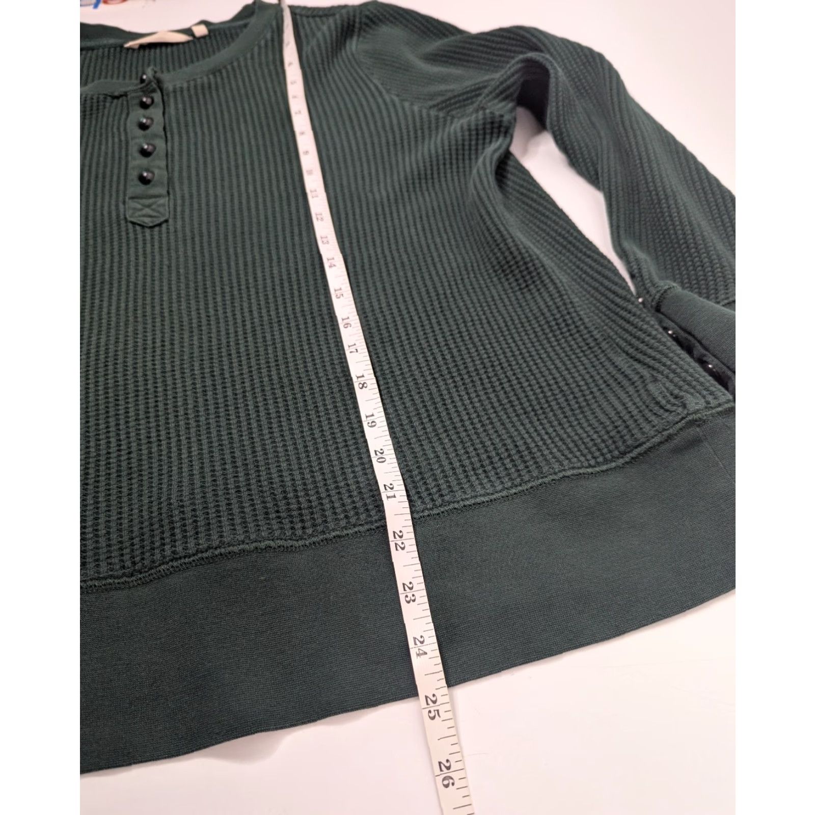 Soft Surroundings Soft Surroundings Henley Pullover Sweater Green Rib Knit Cotton Womens Large Shirt Size L / US 10 / IT 46 - 5 Thumbnail