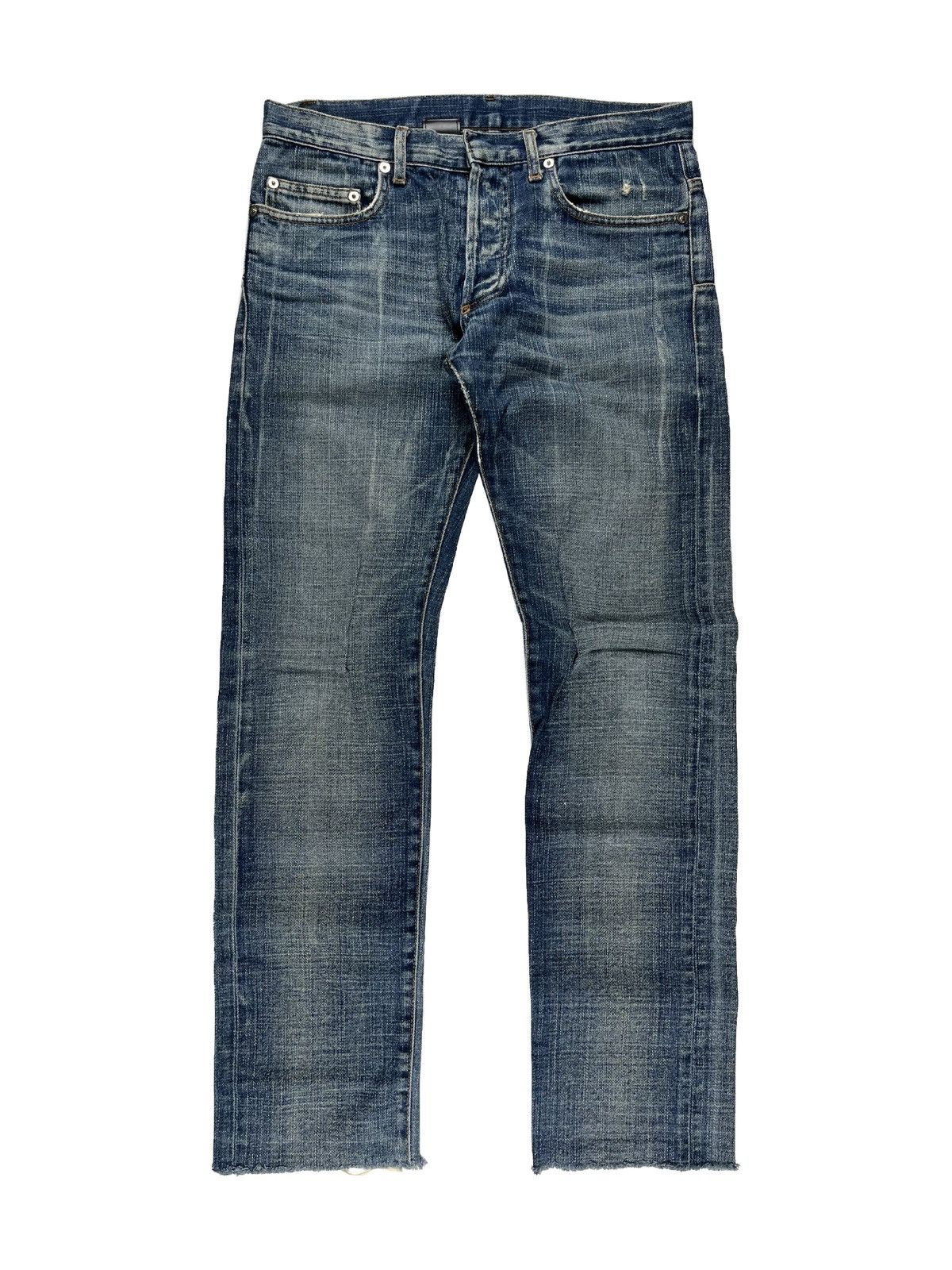 Dior SS07 Dior Homme Washed Blue Distressed Denim Jeans | Grailed