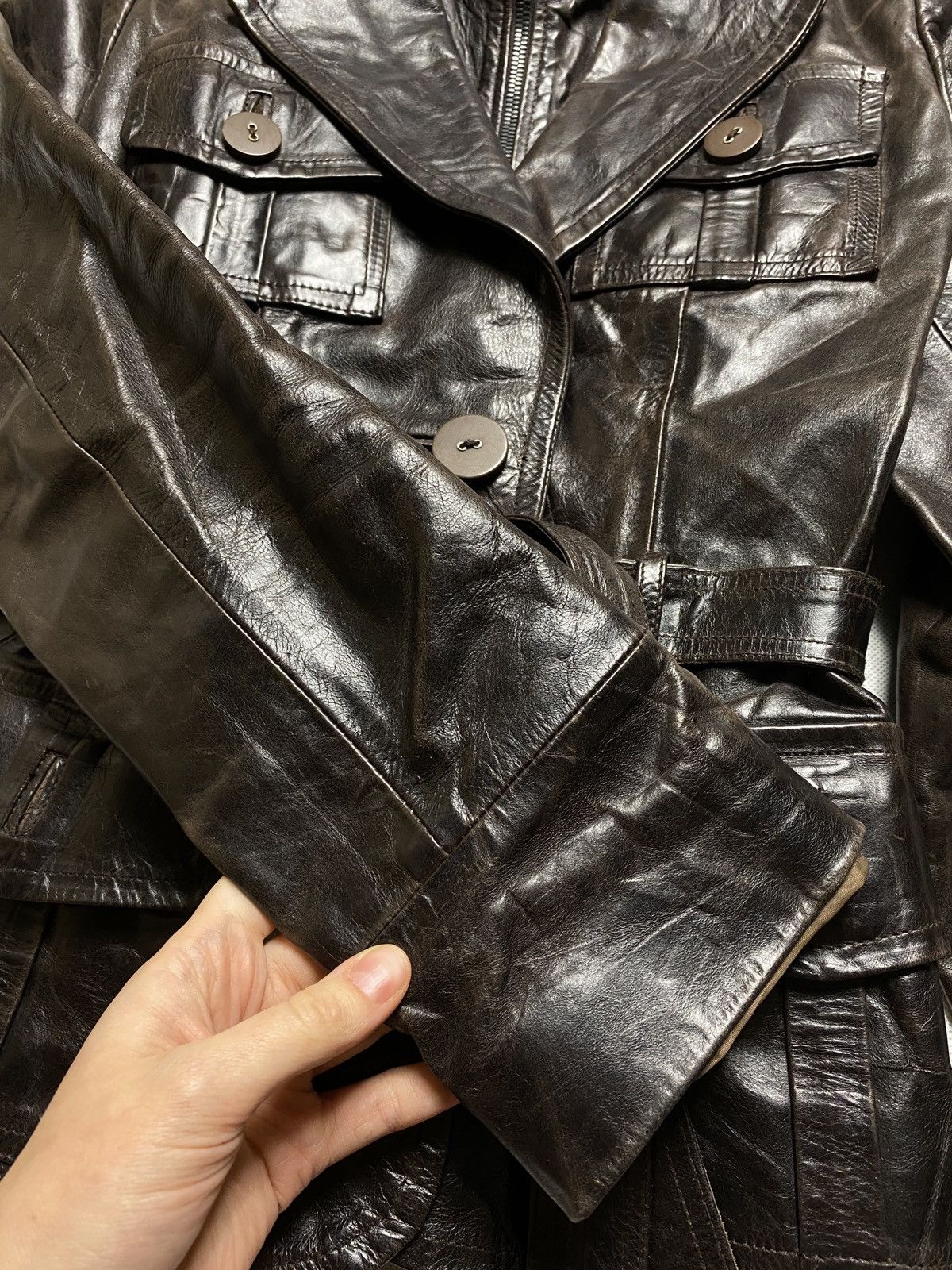 Vintage Ventcouvert Brown leather fitted jacket vintage oldmoney y2k Size S / US 4 / IT 40 - 6 Thumbnail