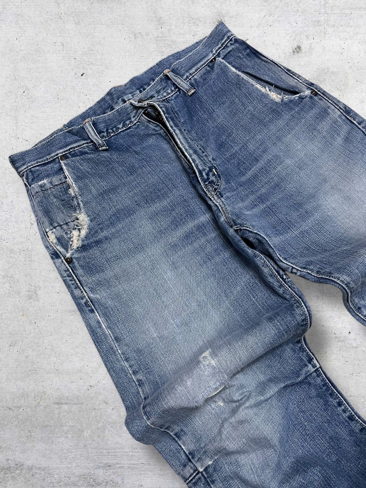 Japanese Brand VINTAGE STUDIO ECRU 90S JAPAN DESIGNER RARE DISTRESSED DENIM Size US 32 / EU 48 - 7 Thumbnail