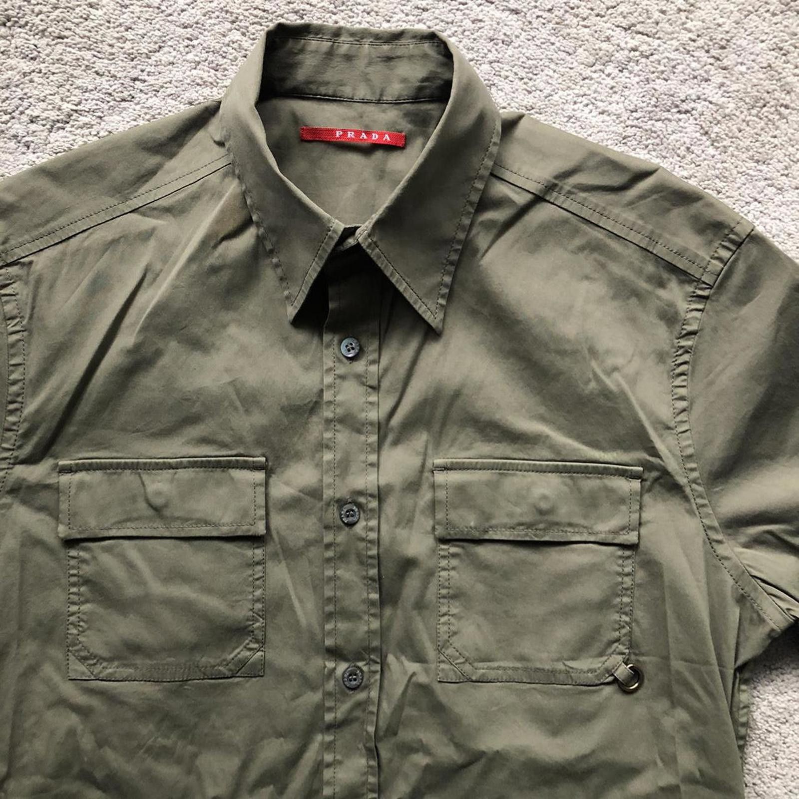 Prada Vintage Prada Short Sleeve Button Up Shirt Size US M / EU 48-50 / 2 - 2 Thumbnail