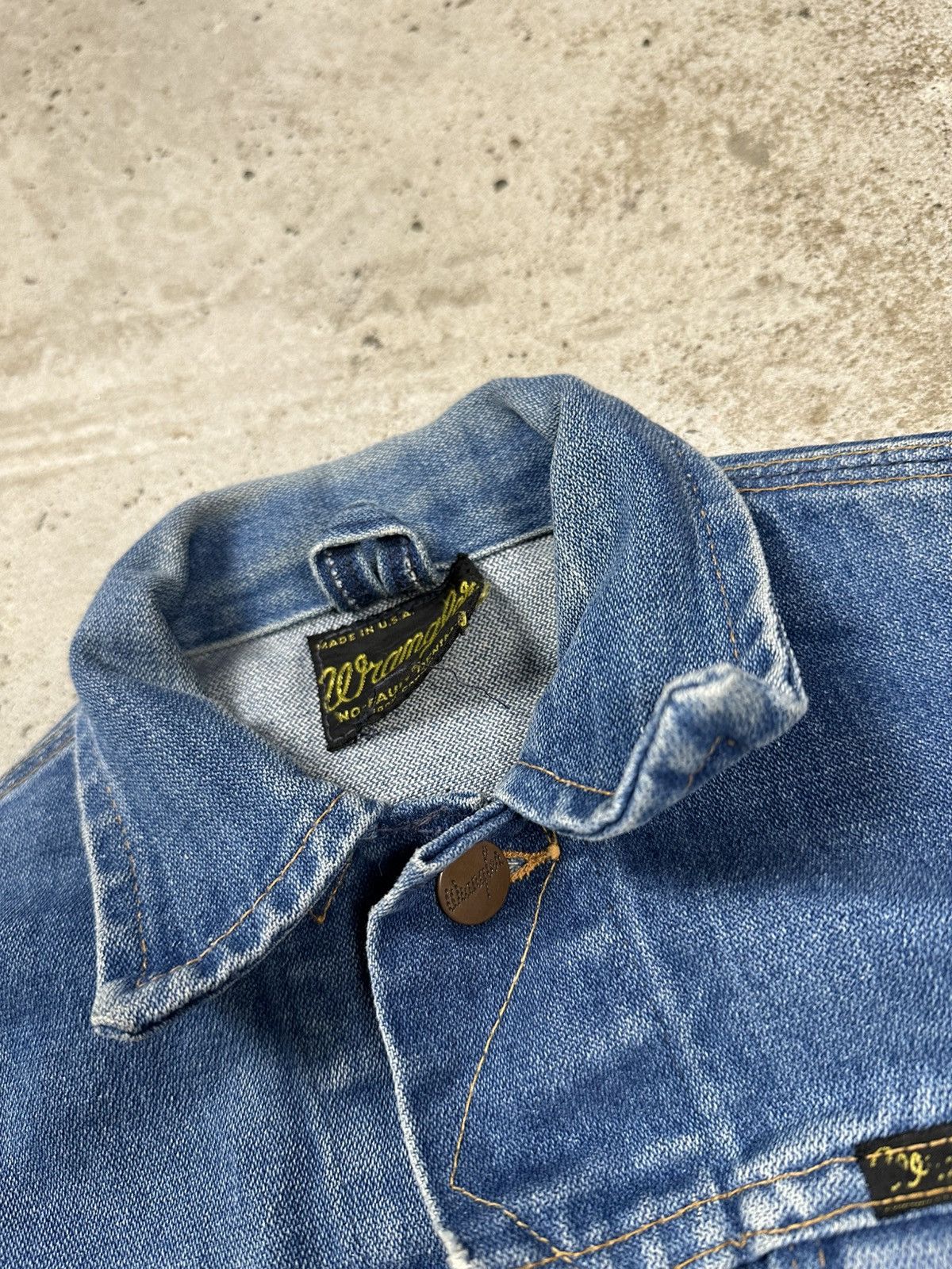 Wrangler Vintage 80s Wrangler Denim Jeans Trucker Jacket rare Size XS / US 0-2 / IT 36-38 - 9 Thumbnail