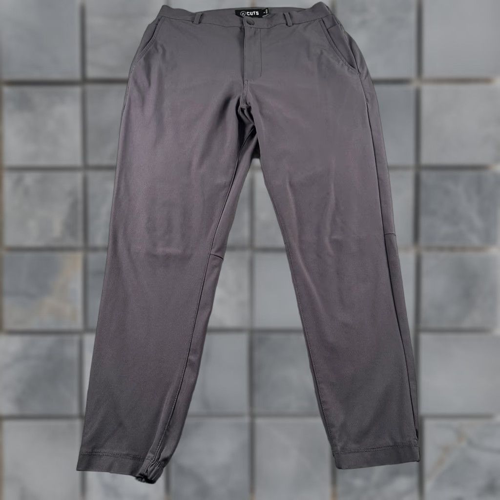 Cuts CUTS Pants Mens L Dark Gray Tapered Jogger Travel Performance Polyester Stretch Jeans Jogger Pants Size US 33 - 1 Thumbnail