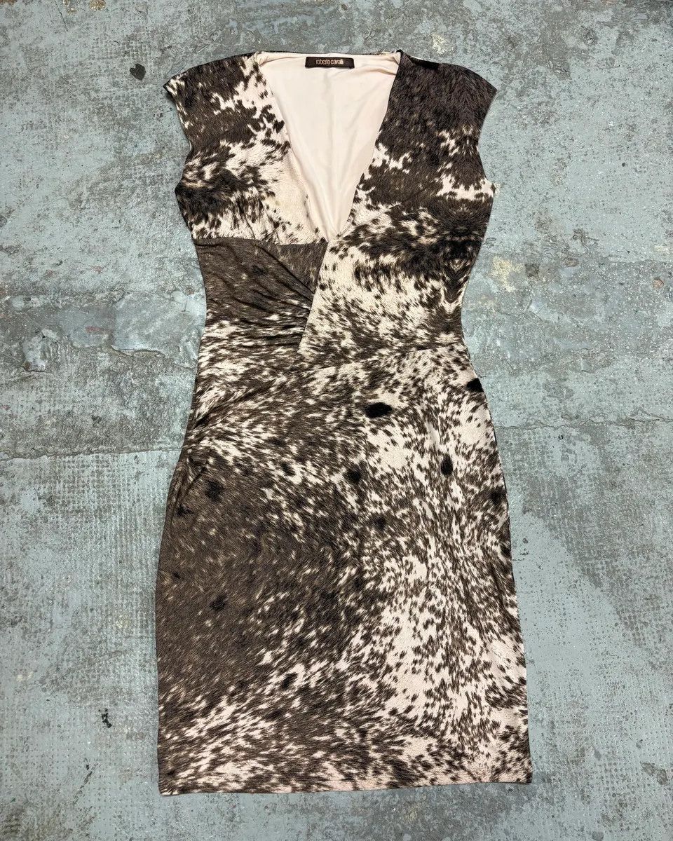 Roberto Cavalli × Vintage FW1999 Roberto Cavalli Furry Movement Effect Brown Dres Size M / US 6-8 / IT 42-44 - 1 Thumbnail