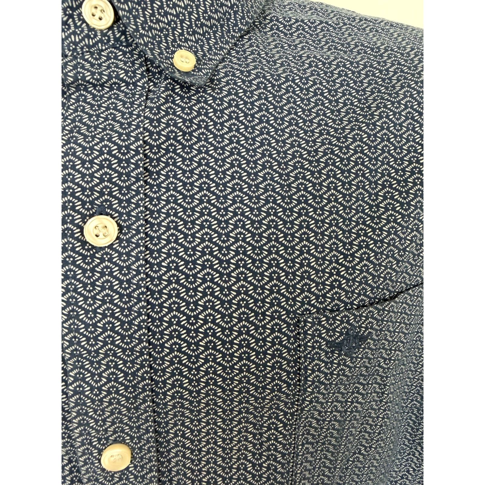 Dockers VINTAGE Dockers Shirt Men XXL Geometric Button-Up Navy Blue Cotton Polyester Elastane Stretch Pockets Travel Casual 90s 2XL Mens Size US XXL / EU 58 / 5 - 6 Thumbnail