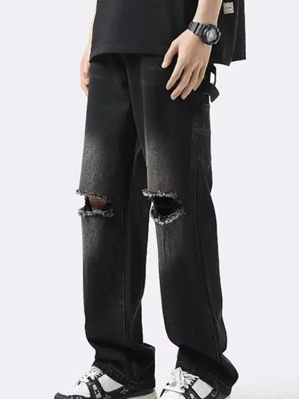 Japanese Brand Retro loose ripped high street jeans Size US 32 / EU 48 - 5 Thumbnail