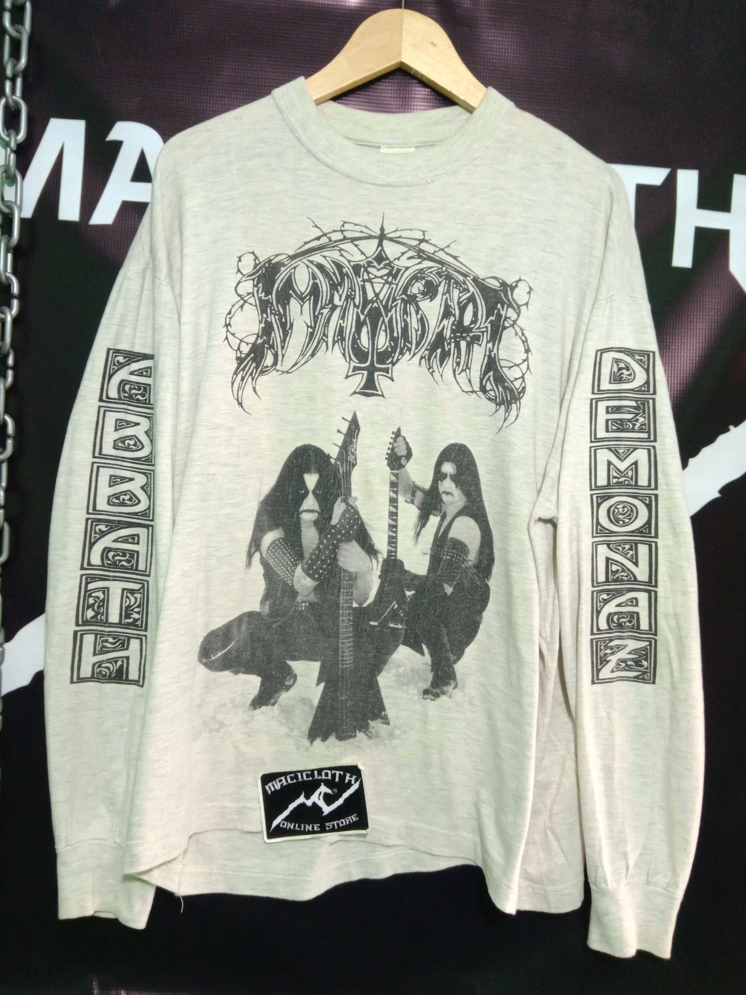 image of Band Tees x Rock T Shirt Vintage Immortal Battles In The North in Mist Grey, Men's (Size XL)