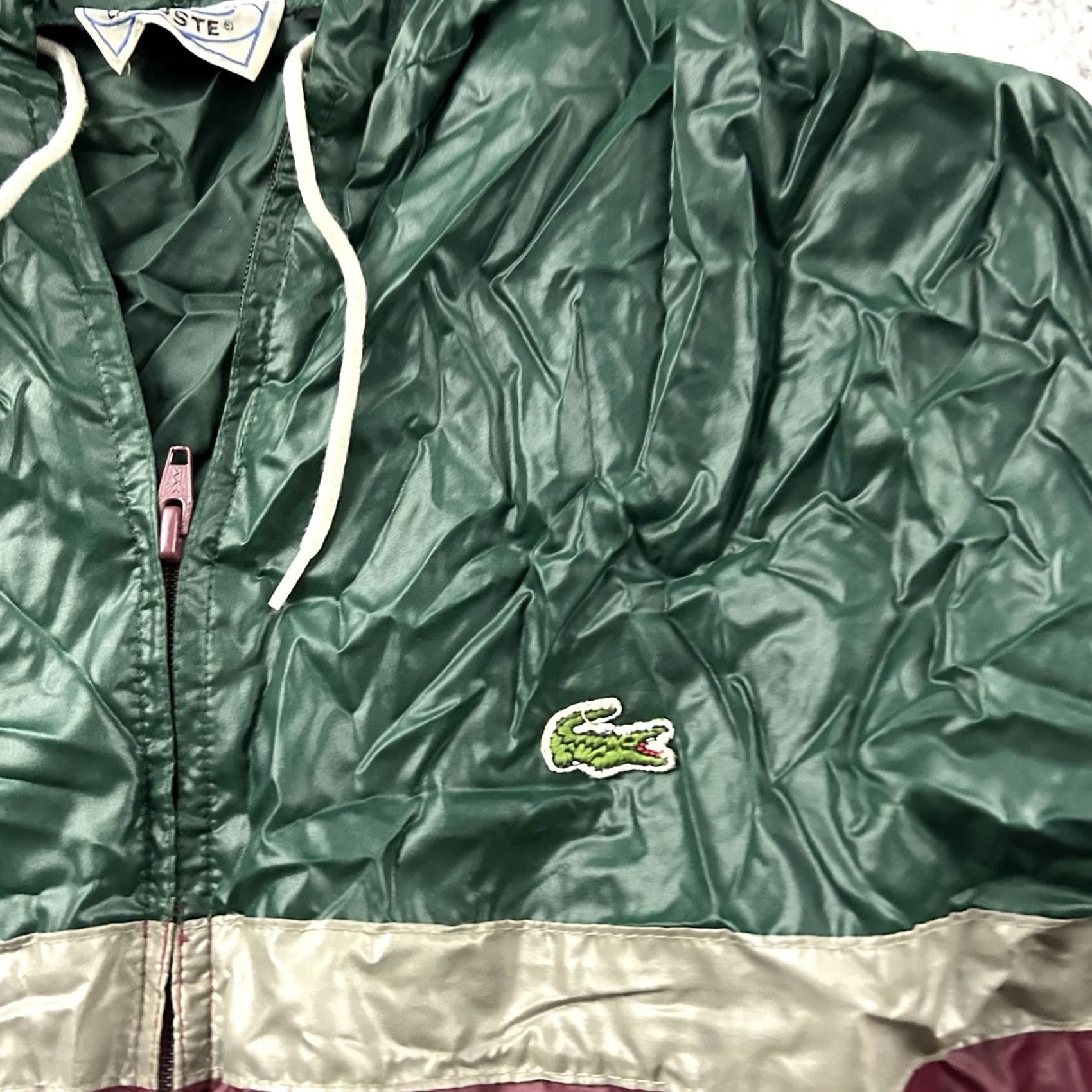 Lacoste VINTAGE Lacoste Izod Pullover Hooded Anorak Windbreaker Mens M Green Maroon Jacket Size US M / EU 48-50 / 2 - 2 Thumbnail