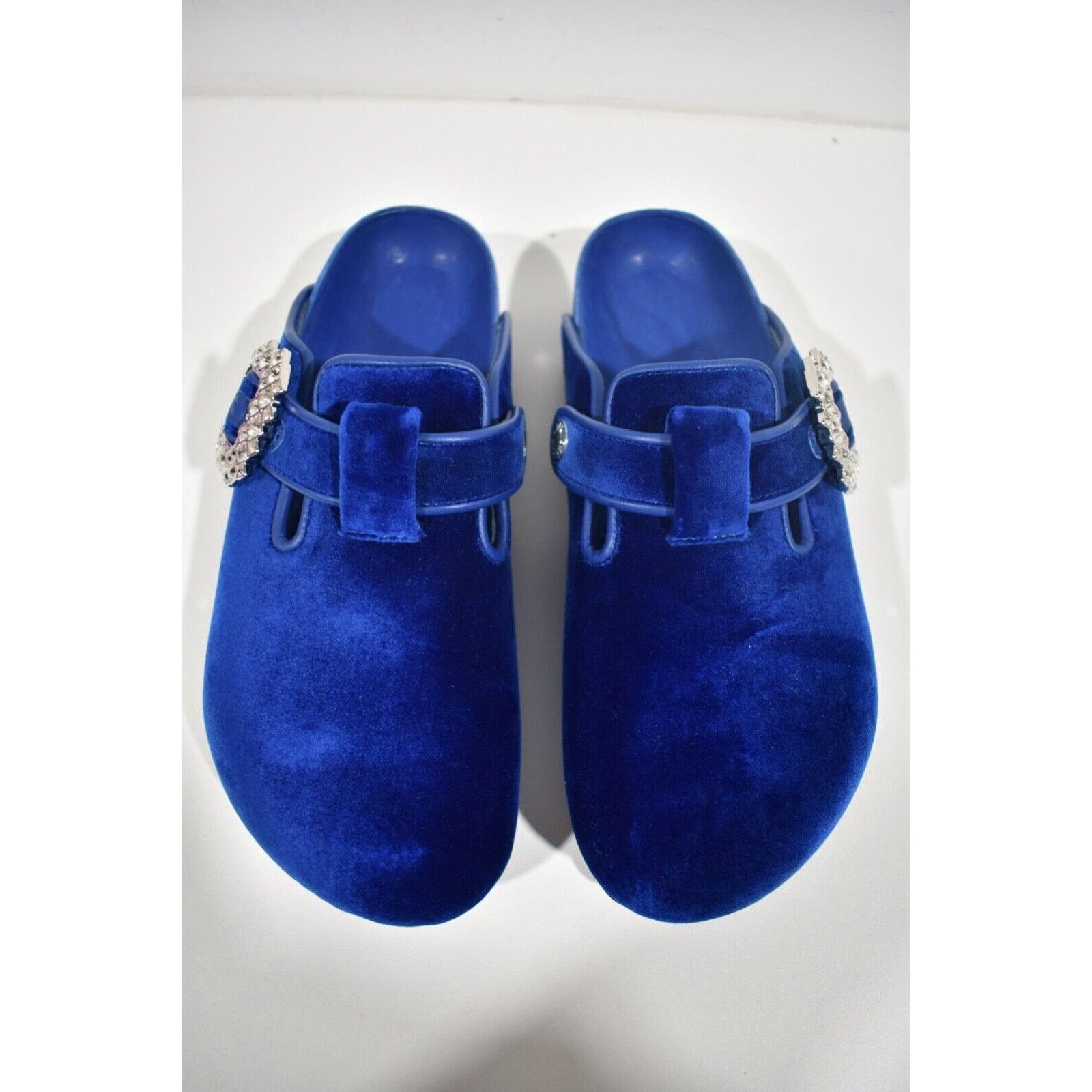 Manolo Blahnik Birkenstock Boston Crystal Buckle Velvet Backless Mule 36 Size US 6 / IT 36 - 6 Thumbnail
