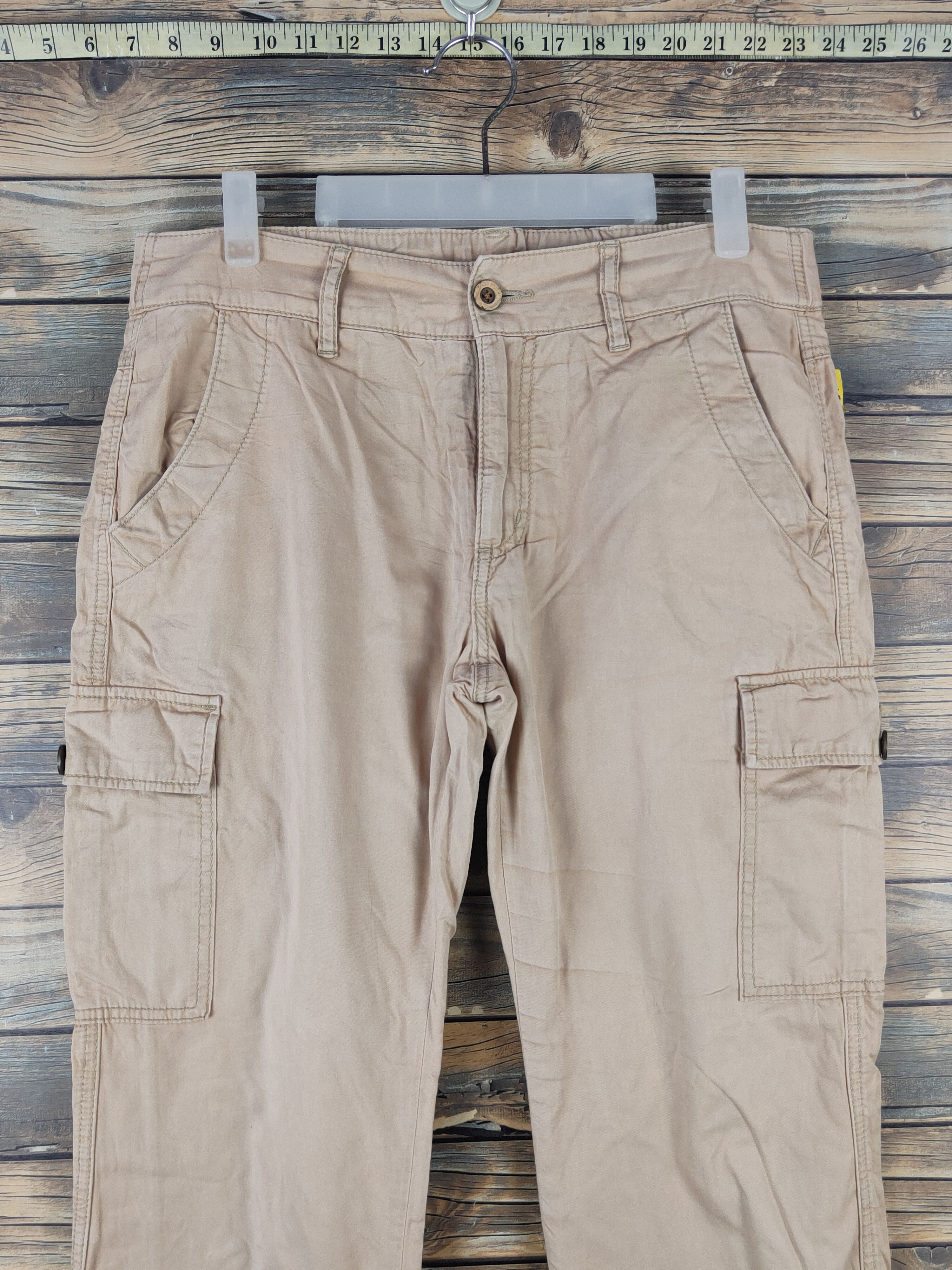 Japanese Brand DL Life Goes On Beige Multipocket Tactical Cargo Pants #1500 Size US 30 / EU 46 - 2 Thumbnail