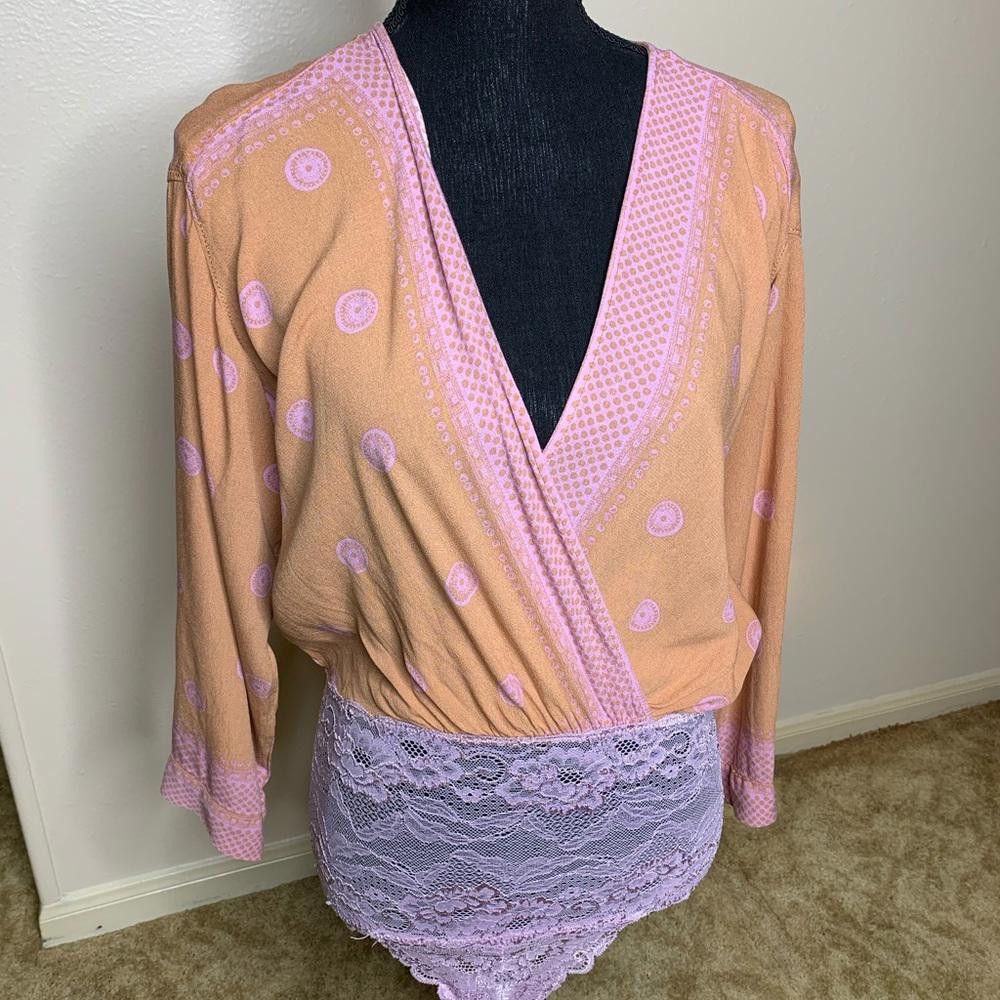 Designer Free People Intimately Free Long-Sleeve Bodysuit Size XS / US 0-2 / IT 36-38 - 2 Thumbnail
