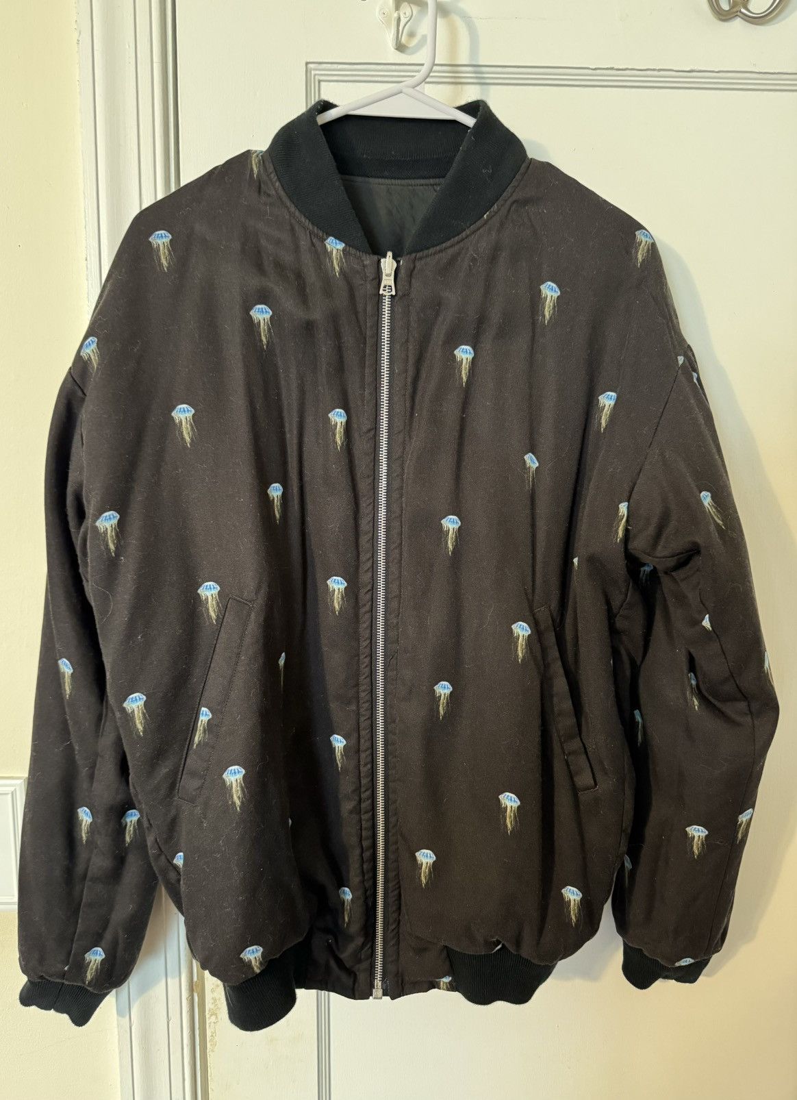John Elliott Reversible Jellyfish Silk Bomber Black Size 1