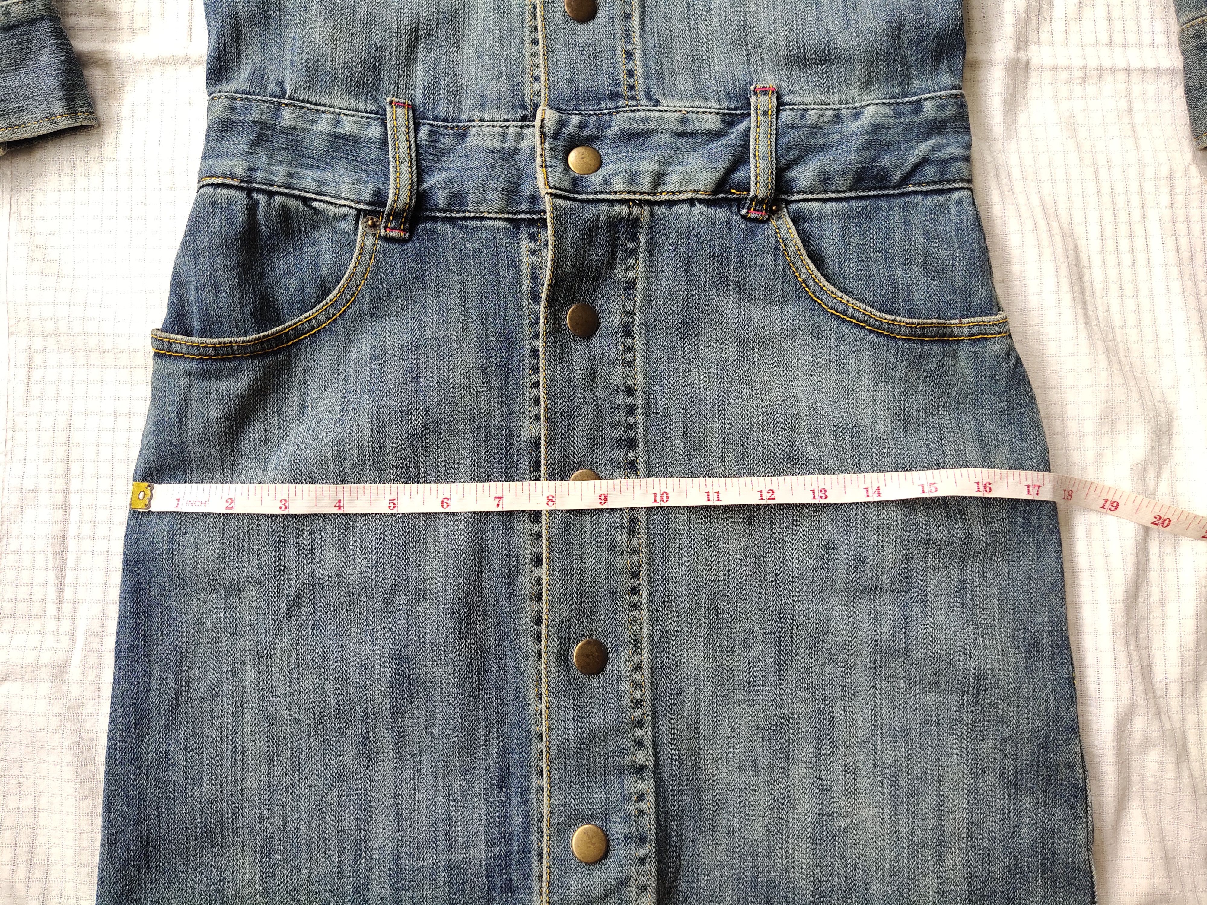 Japanese Brand × X-Girl (D34) X-Girl Japan Stretch Denim Short Dress 3/4 Sleeve Sz 1 Size S / US 4 / IT 40 - 15 Thumbnail