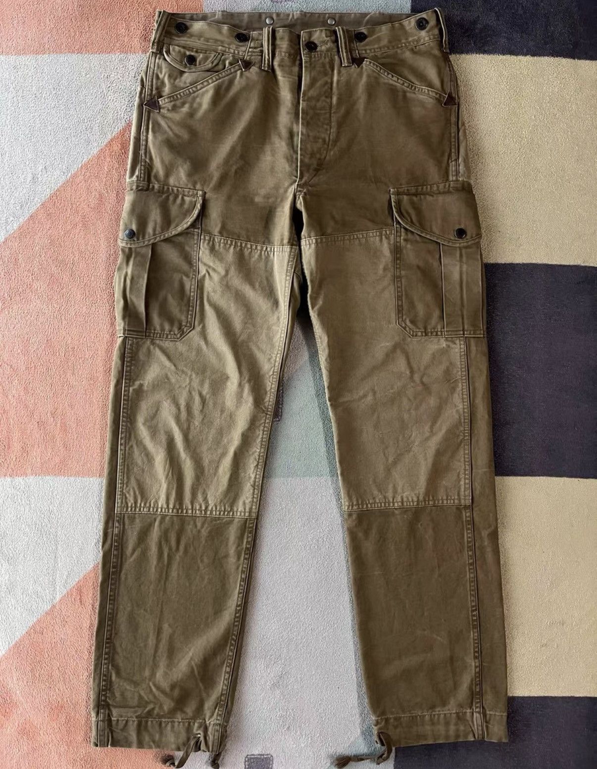 RRL Ralph Lauren Beige Cargo Pants with Multiple Utility Pockets Size US 30 / EU 46 - 1 Thumbnail