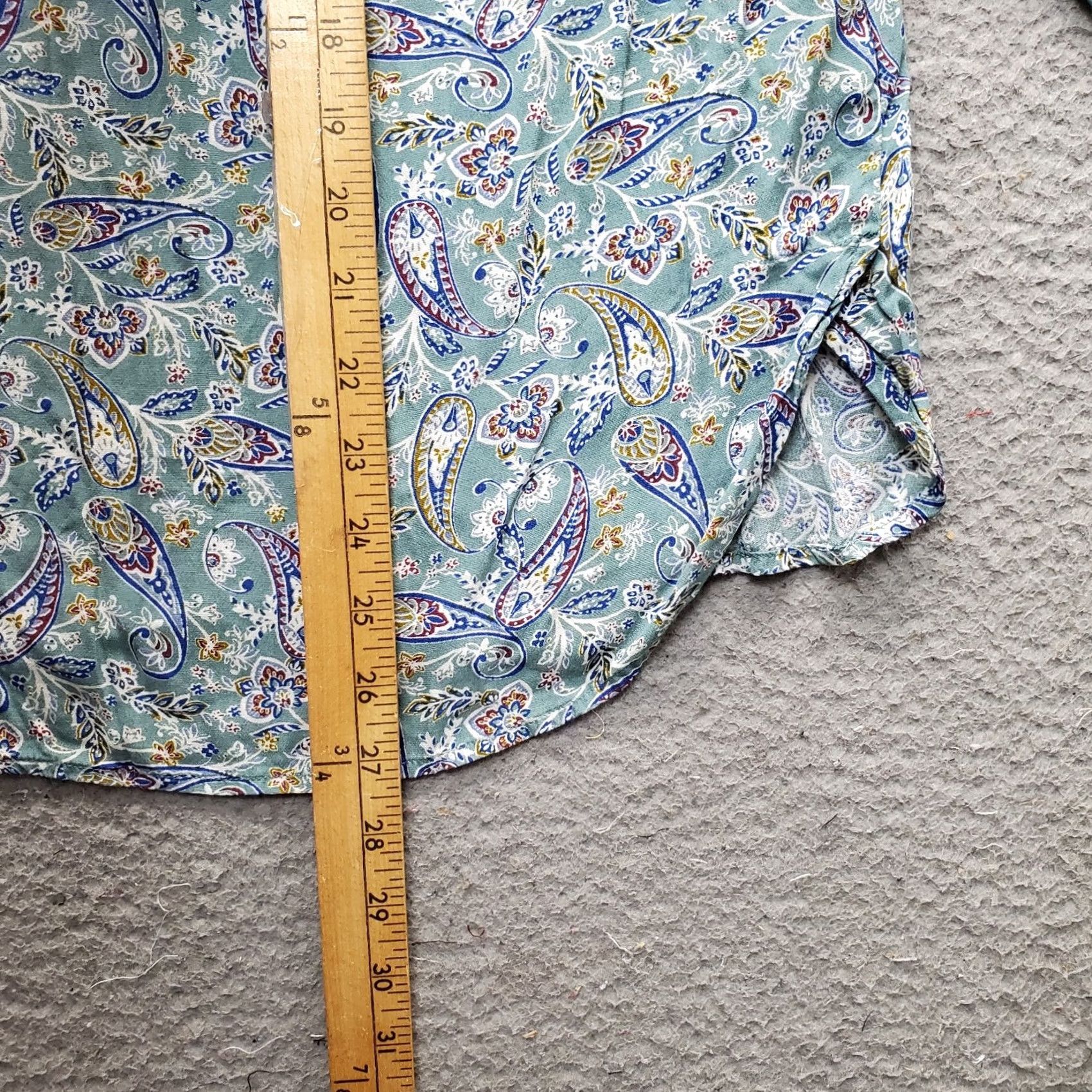 J. Jill J. Jill Blouse Womens Size L Multi Paisley 3/4 Sleeve Round Neck Slit High Low Shirt Size L / US 10 / IT 46 - 3 Thumbnail