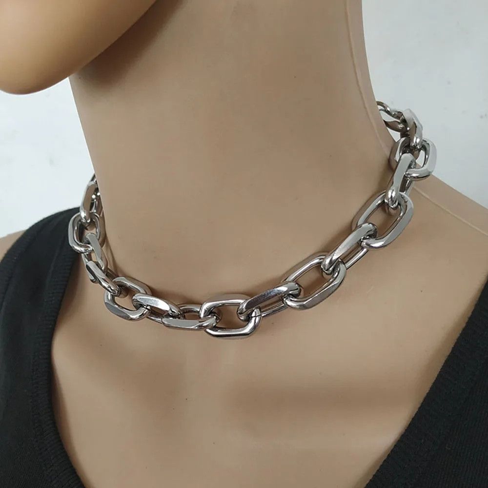 Other Heavy Metal Big Thick Chain Choker Collar Necklace Size ONE SIZE - 4 Thumbnail