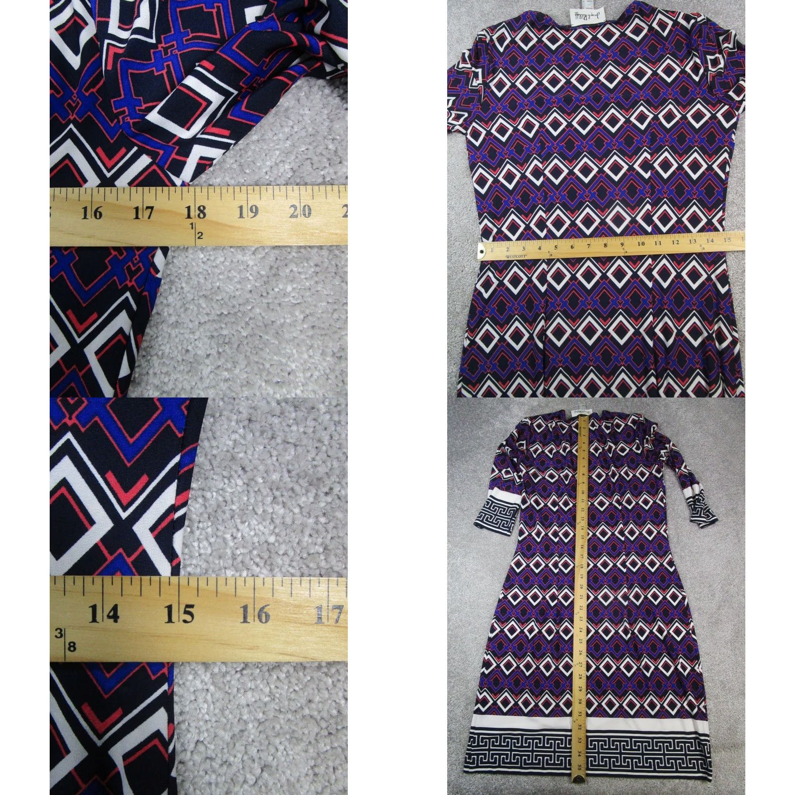 Joseph Ribkoff VINTAGE Joseph Ribkoff Dress Womens 8 Blue White Orange Bodycon Size M / US 6-8 / IT 42-44 - 8 Thumbnail