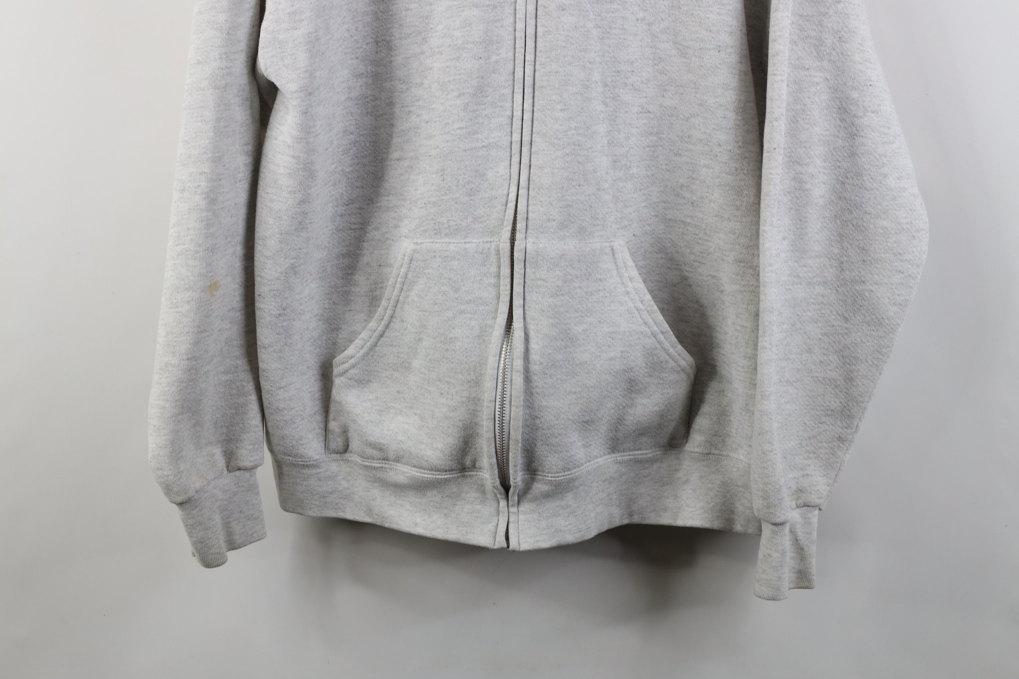 Vintage Vintage 80s 90s Bike Blank Heavy Full Zip Hoodie Gray USA Size US L / EU 52-54 / 3 - 3 Thumbnail