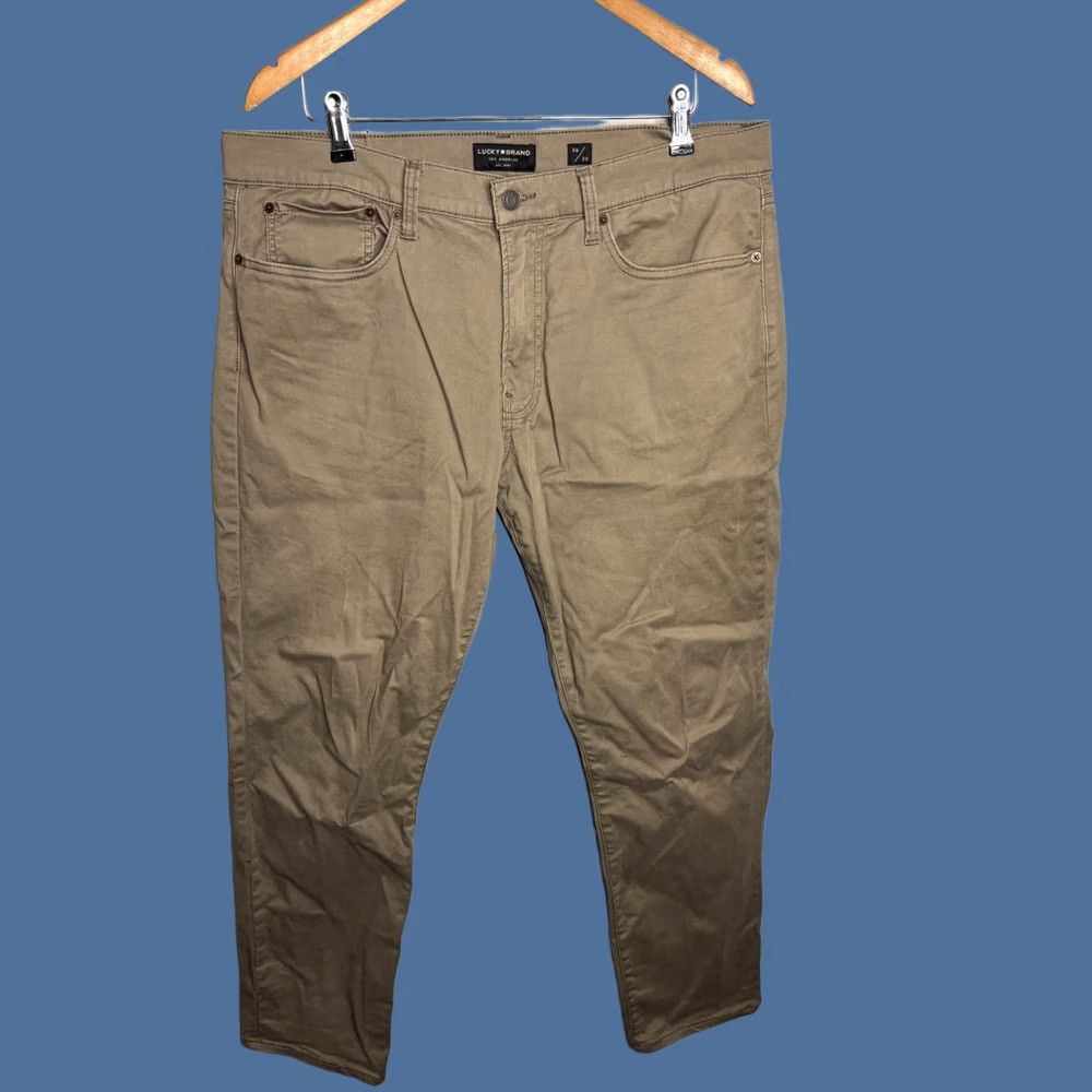 Lucky Brand Lucky Brand Chino Pants Mens 36 Beige Slim Straight 5-Pocket 121 Slim Straight Stretch Casual Pants Size US 36 / EU 52 - 1 Thumbnail
