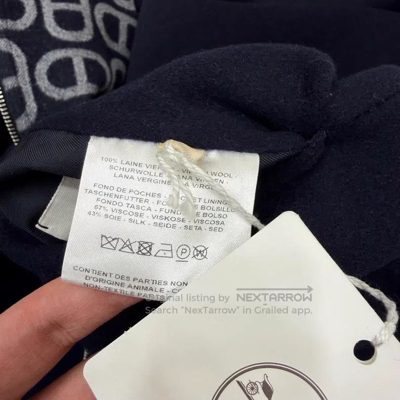 Hermes Hermes Navy Blue Pig Nose Print Double Sided Wear Wool and Size XXS / US 00 / IT 34 - 8 Thumbnail