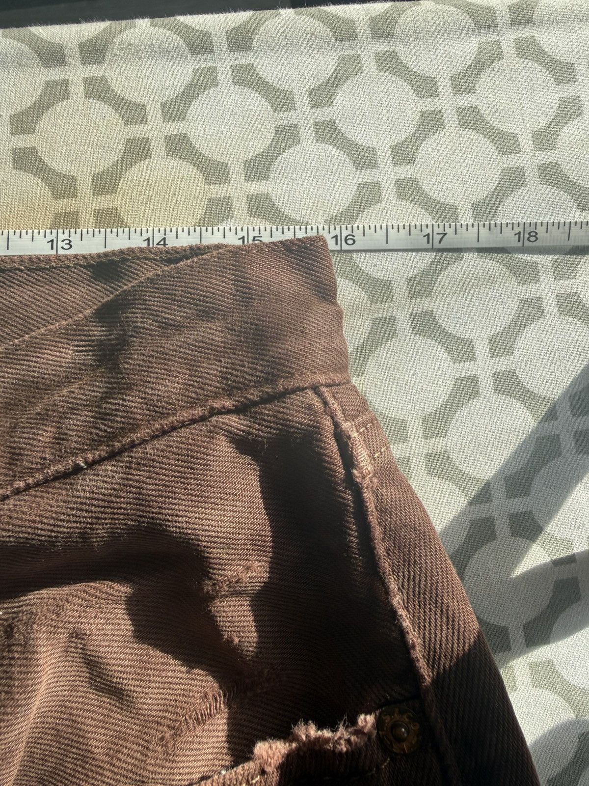 Levi's Vintage Clothing Custom Reworked Vintage Brown Levi's 501 - Oasis Patches Size US 33 - 6 Thumbnail