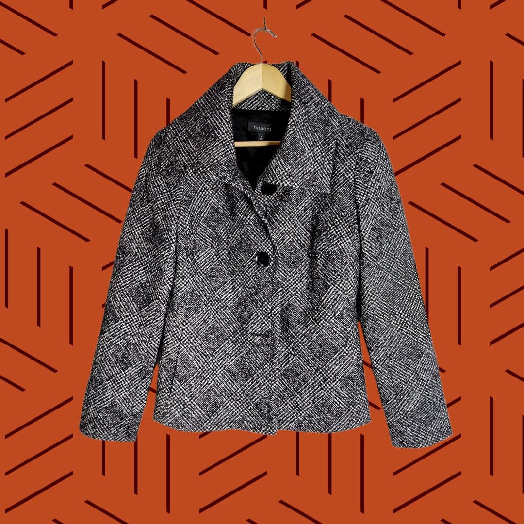 Talbots NWT Talbots Wool Blend Jacket Black White Plaid Long Sleeve Women Size 8 Size M / US 6-8 / IT 42-44 - 1 Thumbnail
