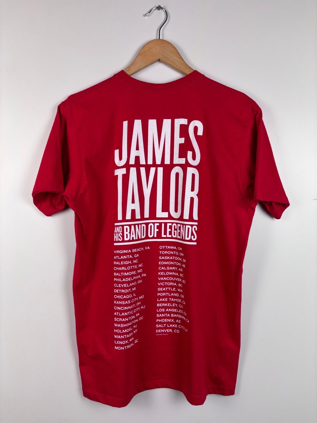 Alstyle James Taylor Summer Tour 2008 T-Shirt Red Mens Size M Size US M / EU 48-50 / 2 - 5 Thumbnail