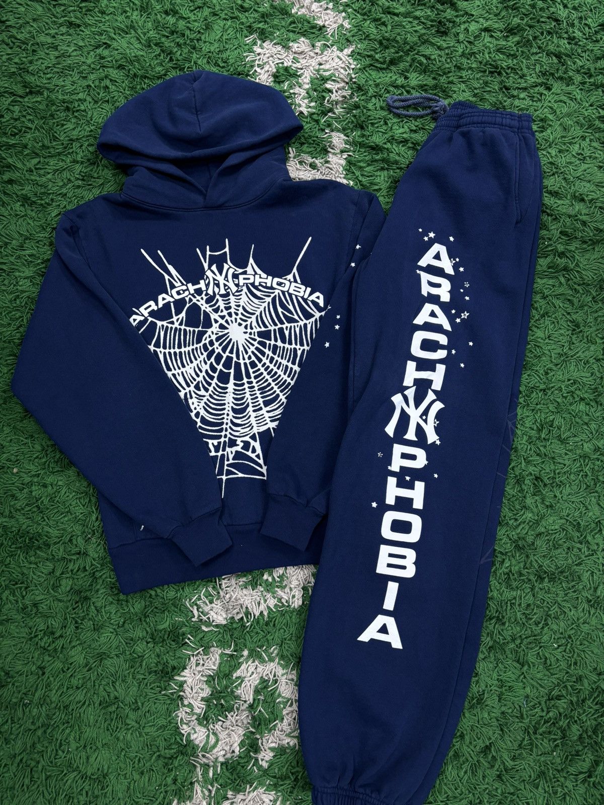 image of Spider Worldwide Spider Sp5Der Sweatsuit Hoodie + Pants Bundle Xsmall Xs Navy in Blue, Men's