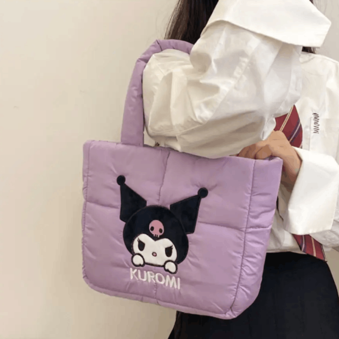 Japanese Brand KUROMI Fabric Handbag, Shoulder bag, Purple, NEW Size ONE SIZE - 6 Thumbnail