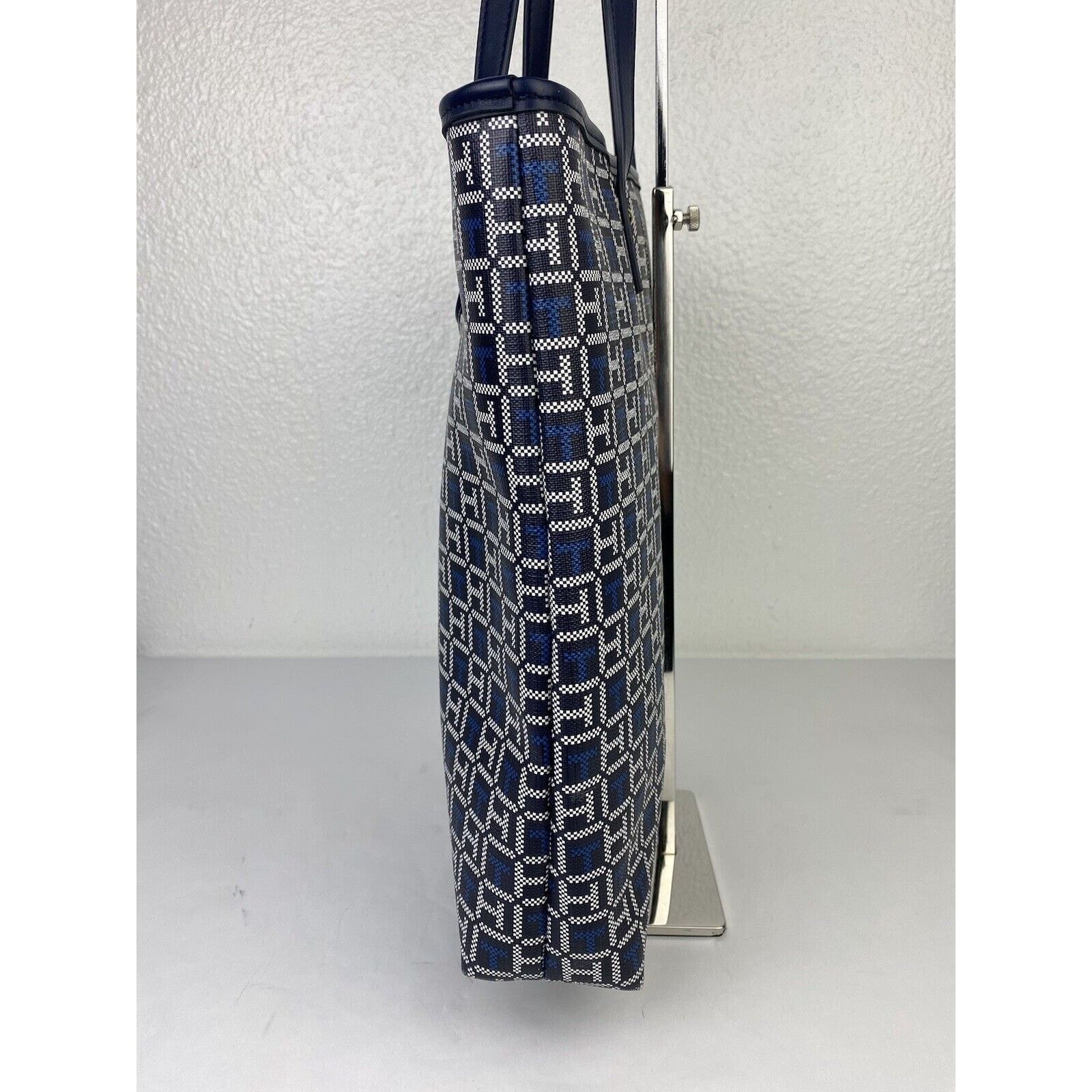 Tommy Hilfiger Tommy Hilfiger Blue Tote Logo Monogram Purse Shoulder Bag Size ONE SIZE - 11 Thumbnail