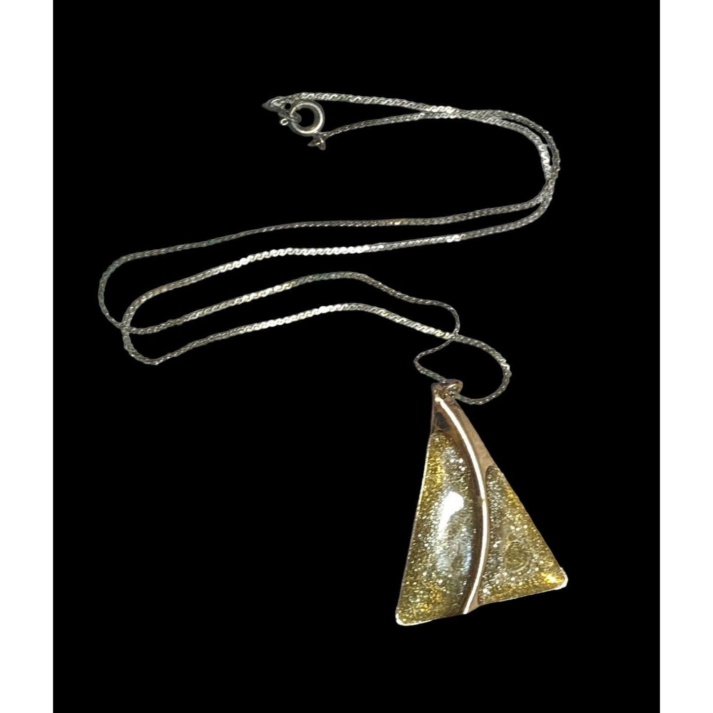 Other Gold Glitter Triangle Pendant Necklace Size ONE SIZE - 1 Thumbnail