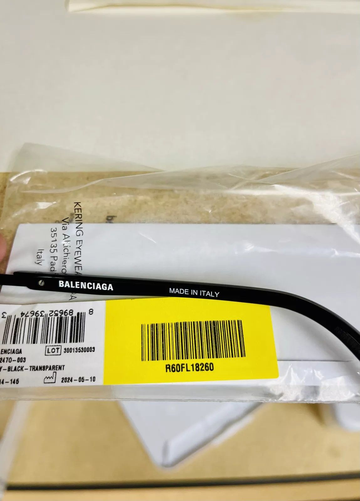 Balenciaga BALENCIAGA LOGO 0247 Black Square Eyeglass GG0247O 003 Size ONE SIZE - 2 Thumbnail