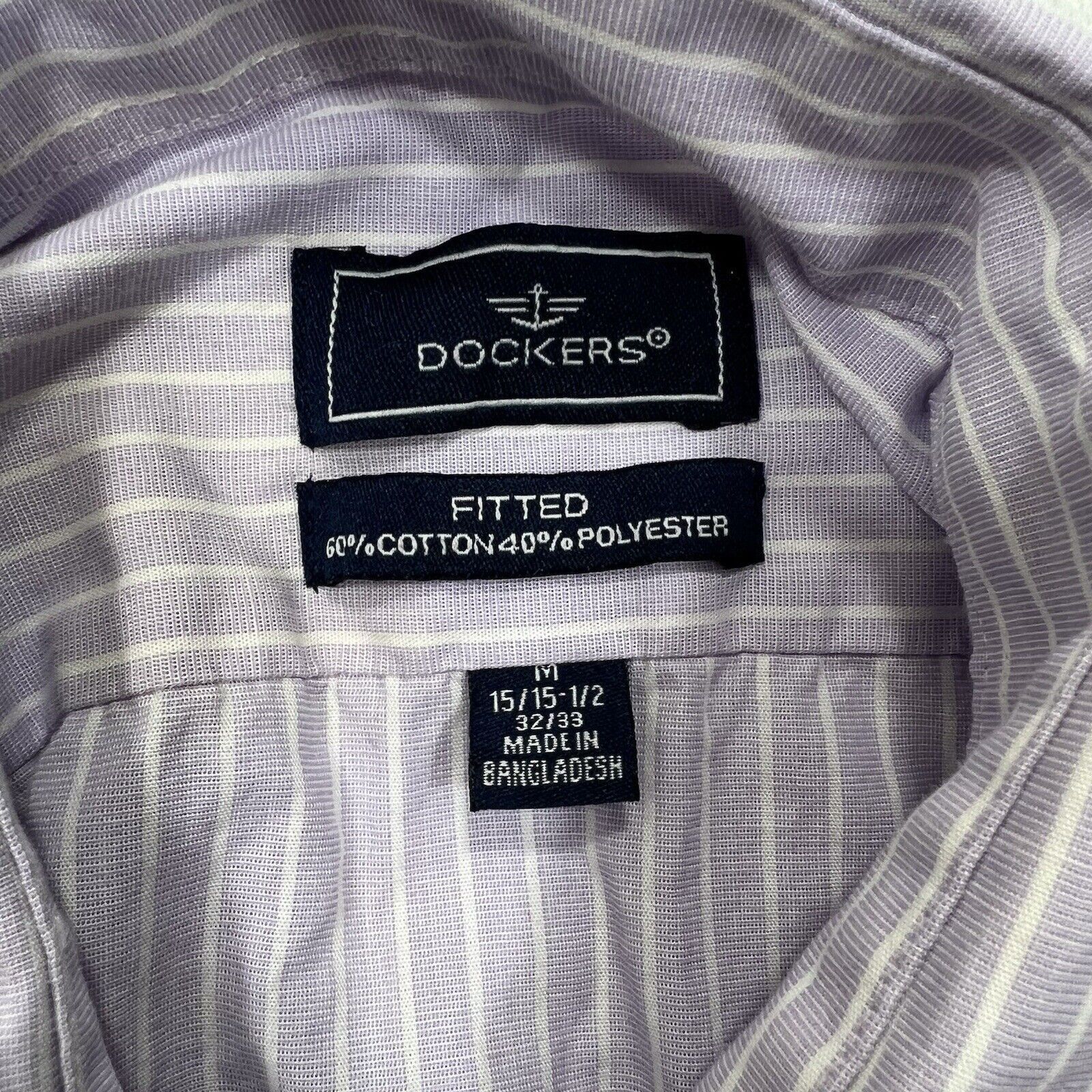 Dockers Dockers Medium 15 Fitted Purple Button Front Dress Shirt Size US M / EU 48-50 / 2 - 3 Thumbnail