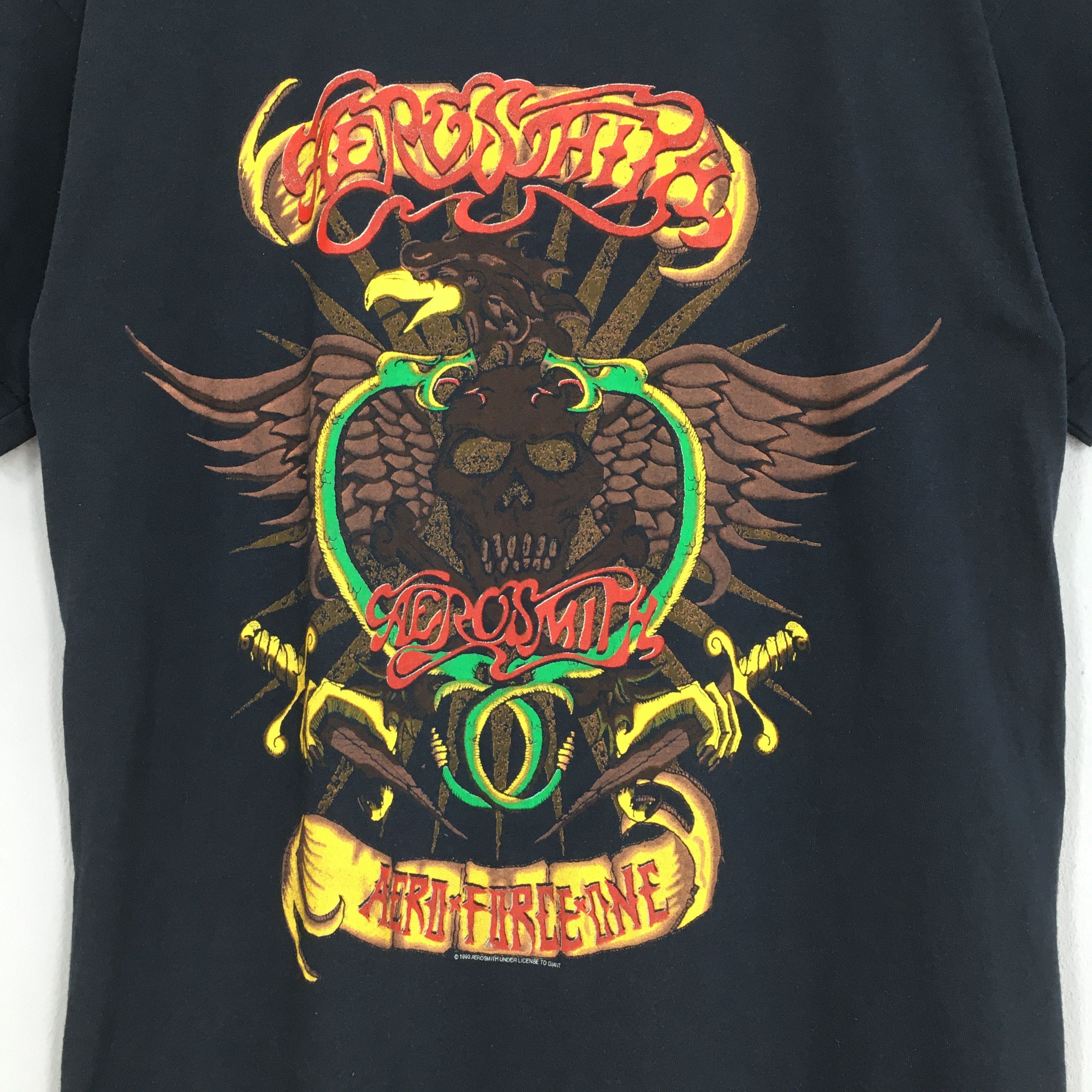 Aerosmith × Band Tees Vintage 90's Aerosmith Bon Jovi Aero Force One Tshirt Medium Size US M / EU 48-50 / 2 - 2 Thumbnail