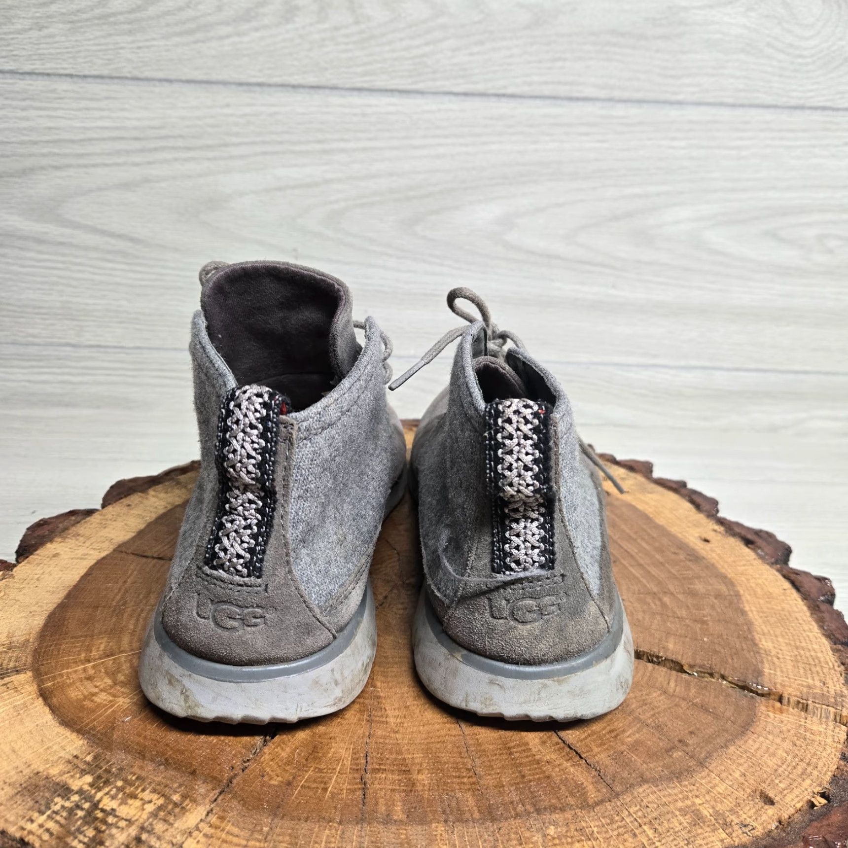 Ugg UGG Chukka Boots Mens 8 Gray Wool Suede Round Toe Lace Up Casual Vintage No 1018442 Size US 8 / EU 41 - 4 Thumbnail