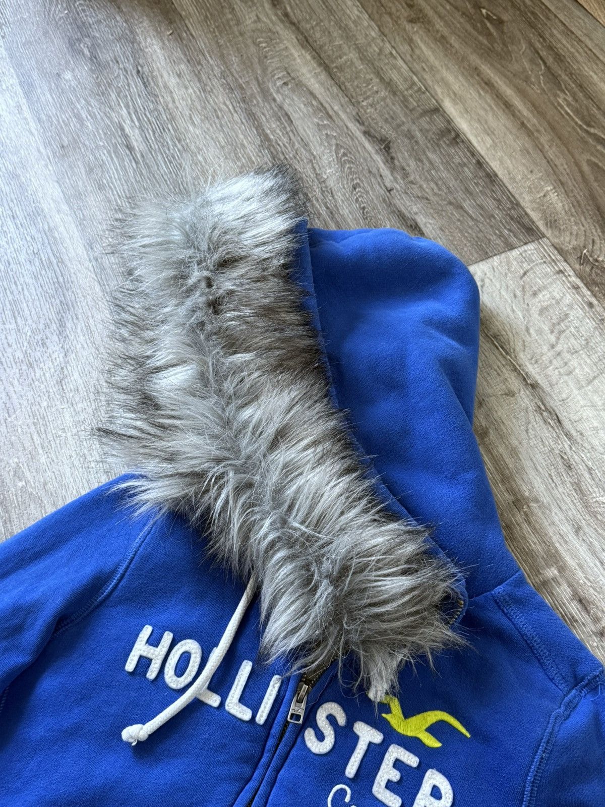 Hollister Faux Fur Hollister Hoodie Y2K Woomens Hooded Blue Streetwear Size S / US 4 / IT 40 - 7 Thumbnail