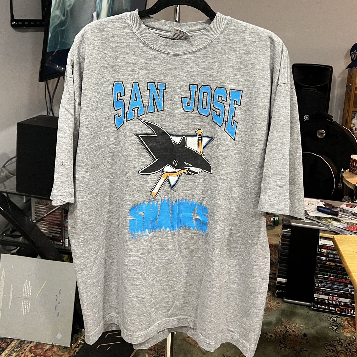 NHL vintage san jose sharks tee Size US XL / EU 56 / 4 - 1 Thumbnail