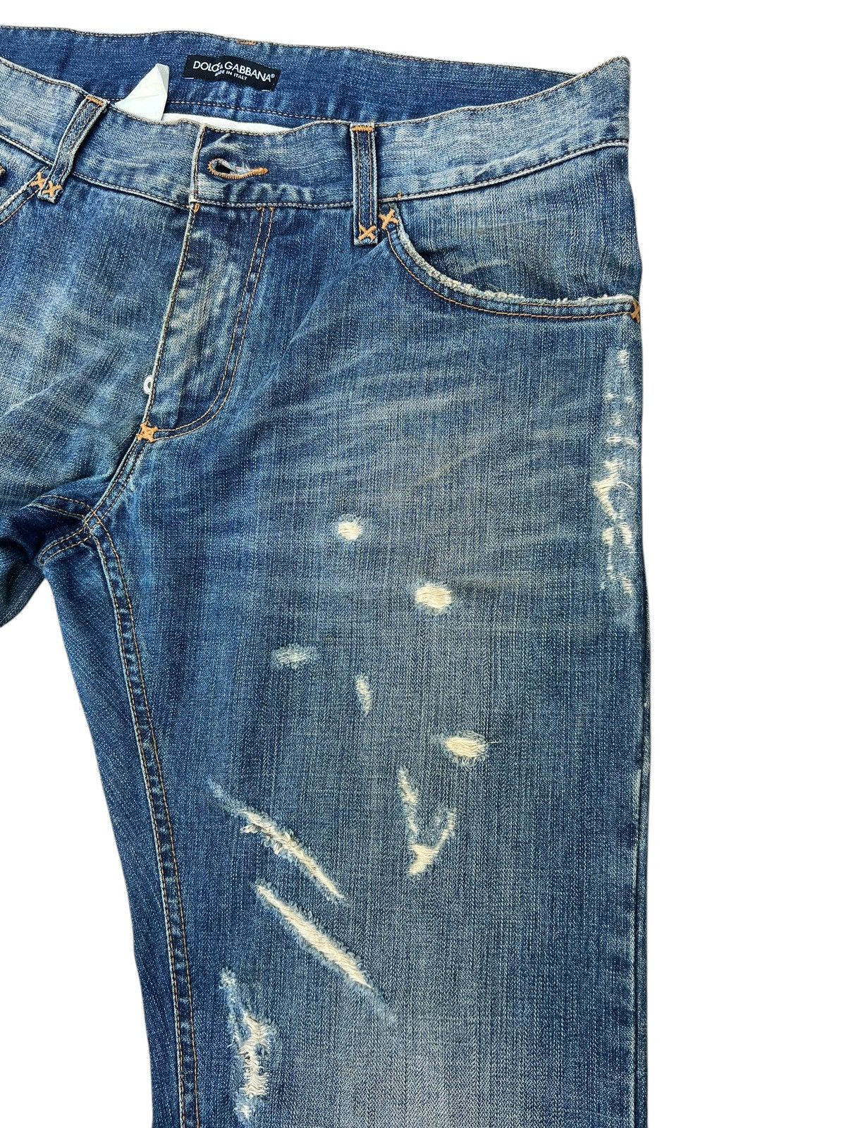 Dolce & Gabbana Vintage 00s Dolce & Gabbana Dirty Mud Distressed Denim Jeans Size US 34 / EU 50 - 9 Thumbnail