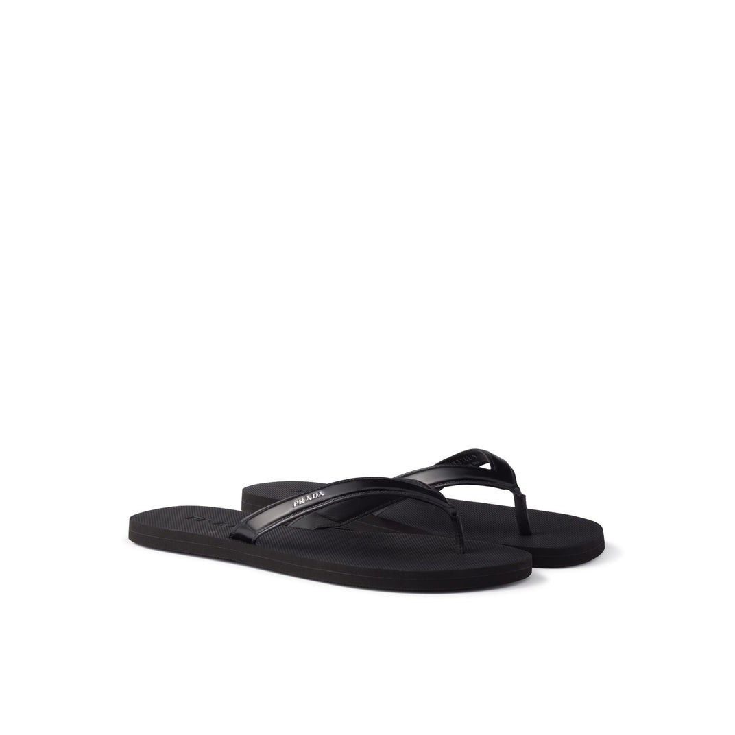 Prada PRADA Black Leather Thong Sandals New & Authentic (Men's siz Size US 10 / EU 43 - 5 Thumbnail