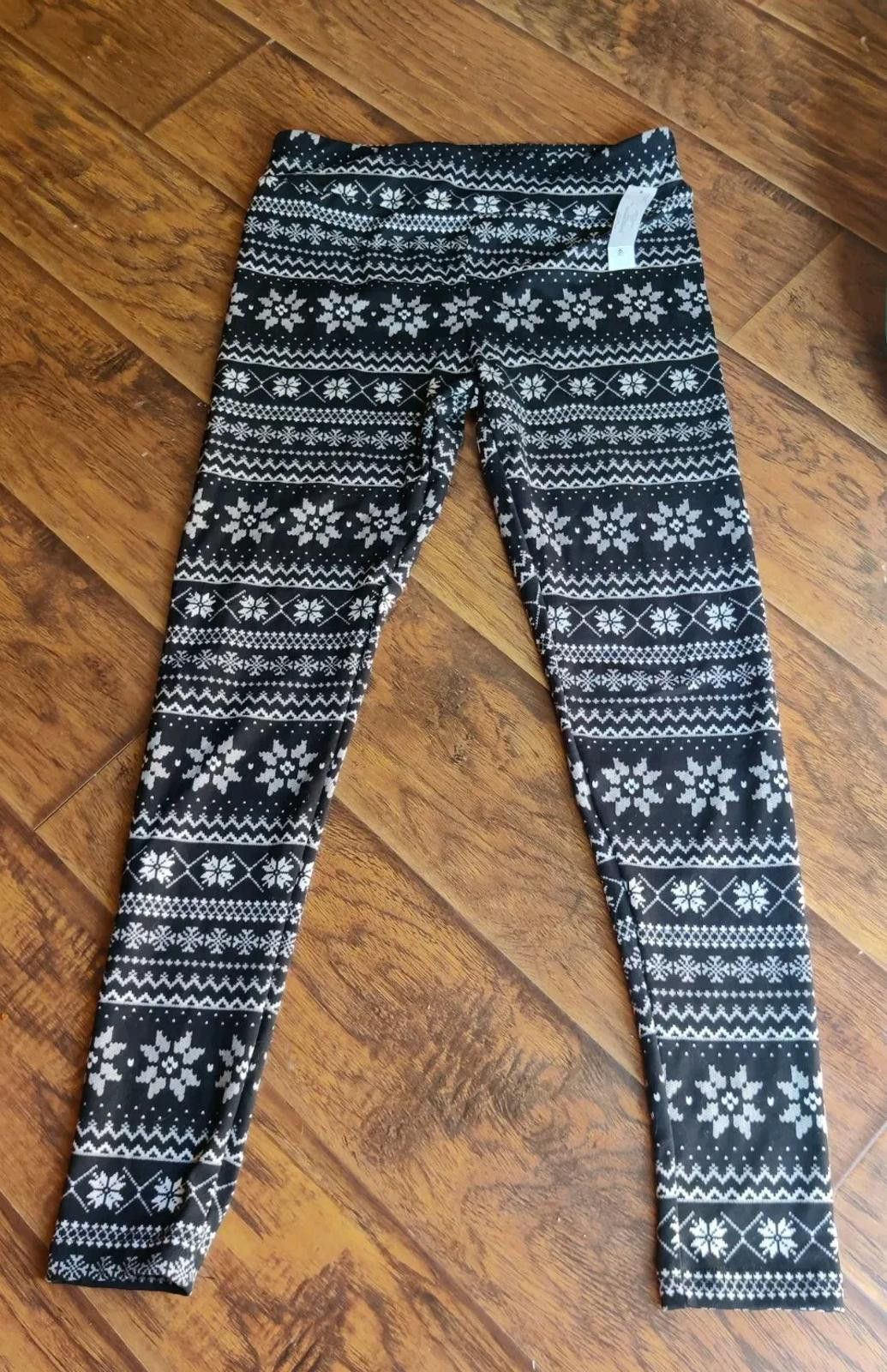 Other Time & Tru Womens M Medium Black & White Sweater Leggings No Size 32" / US 10 / IT 46 - 3 Thumbnail