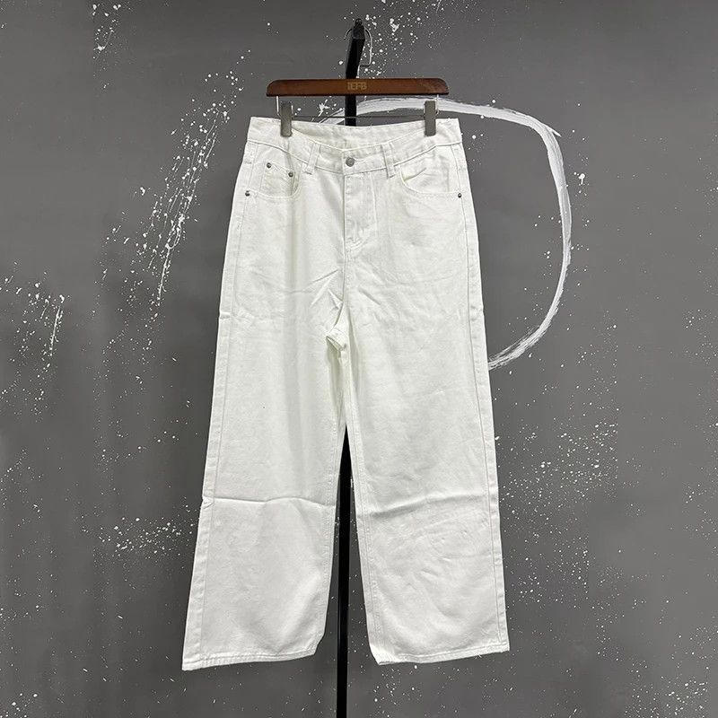 Japanese Brand White Straight Fit Jeans Size US 34 / EU 50 - 6 Thumbnail